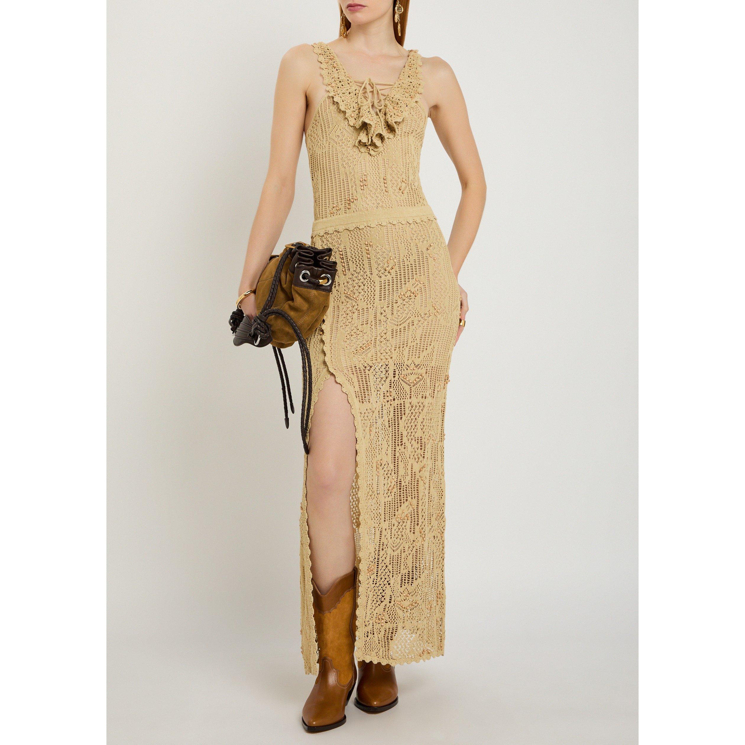 CAMEL - Isabel Marant - Women's Ornella-GD Cotton Crochet Maxi Dress - 5
