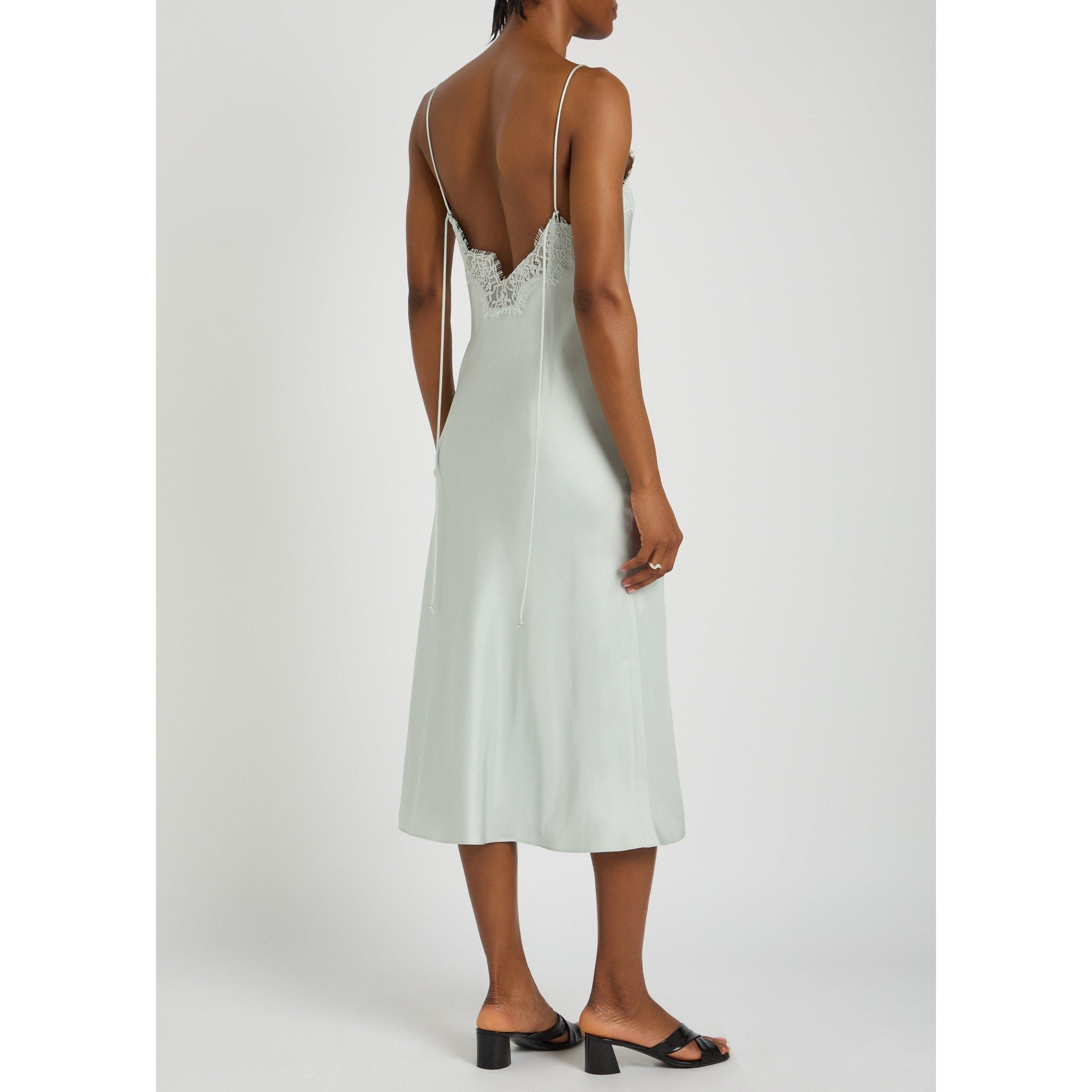 LIGHT BLUE - Rohe - Women's Silk Lace Slip Dress - 3
