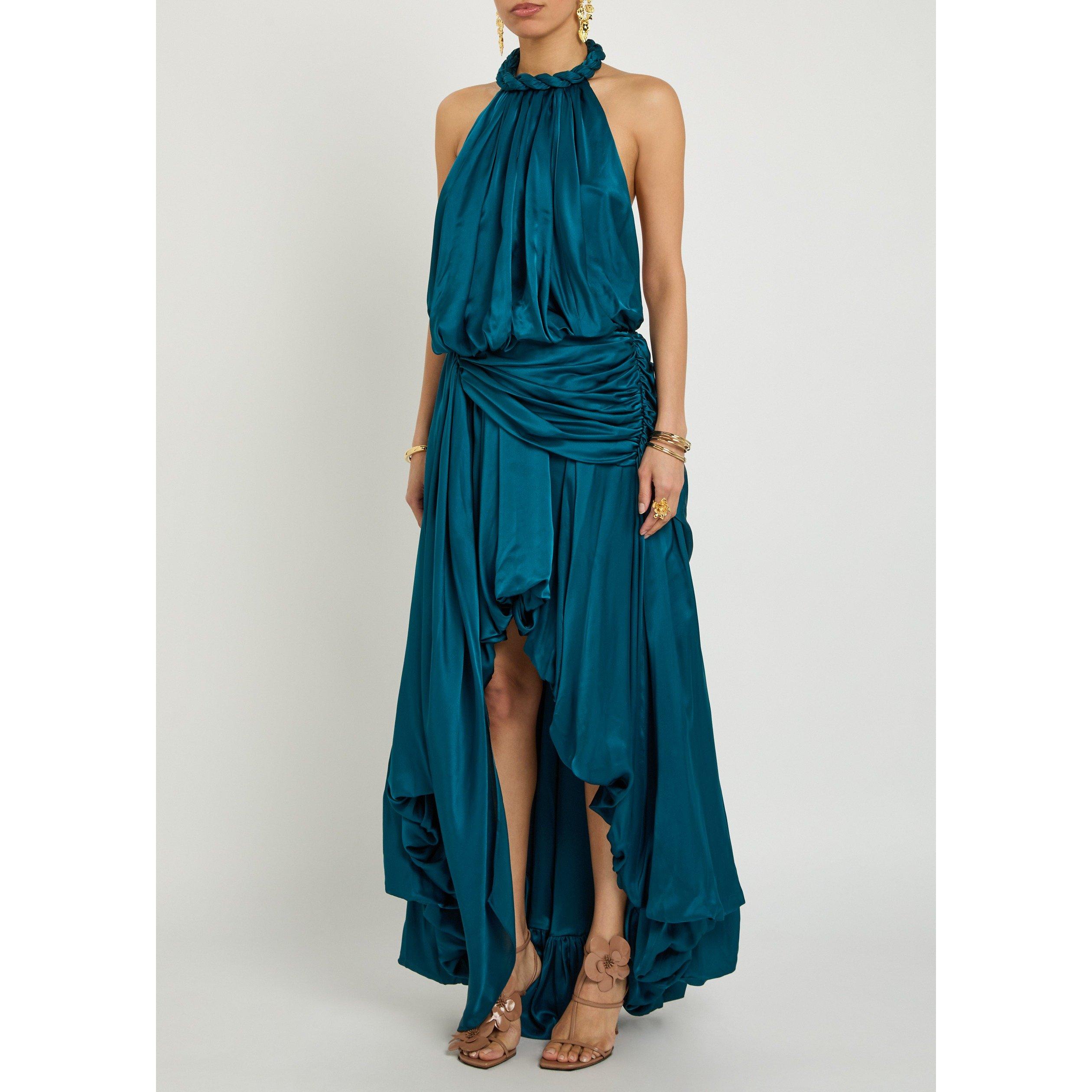 BLUE - Zimmermann - Women's Alchemy Silk Halter Neck Maxi Dress - 2