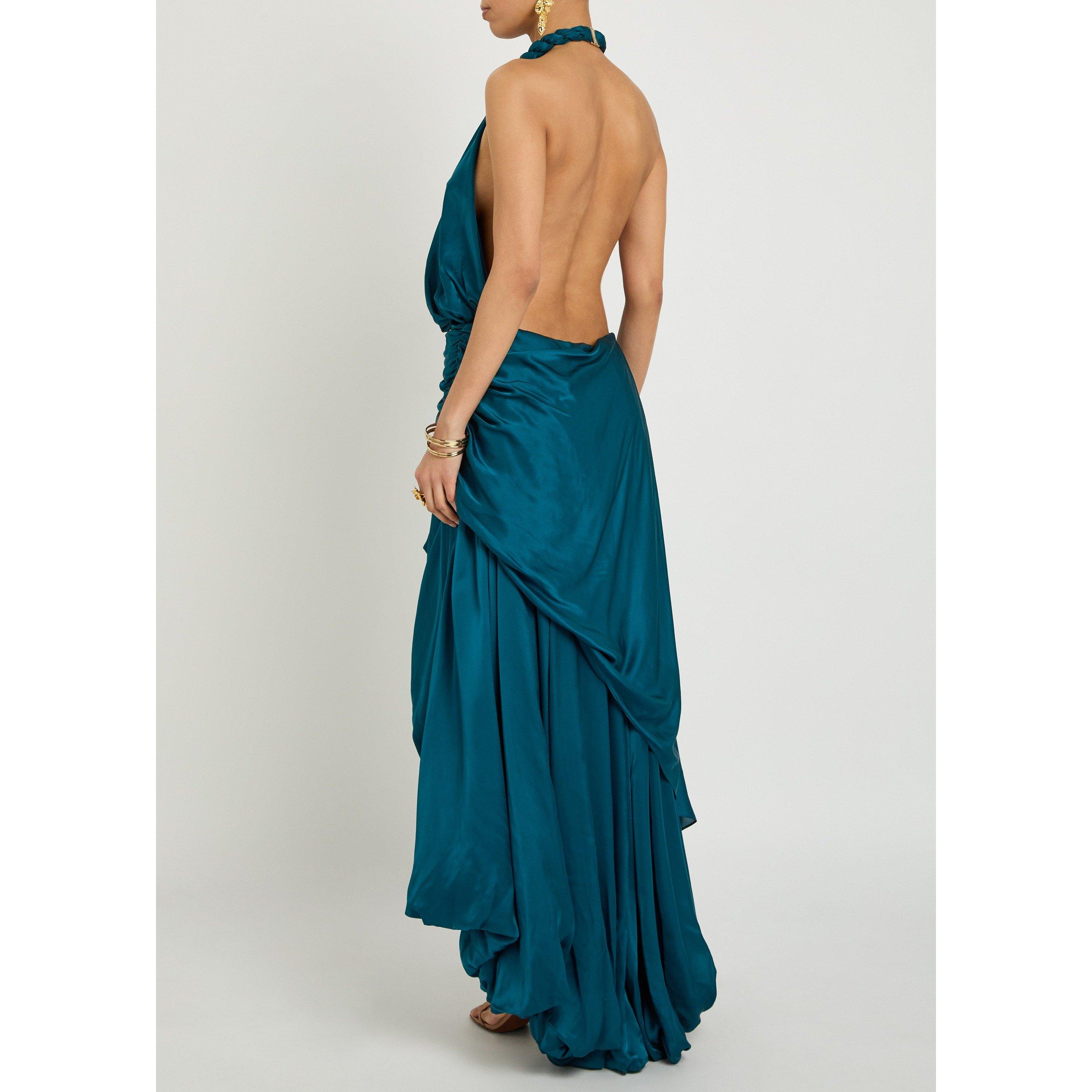 BLUE - Zimmermann - Women's Alchemy Silk Halter Neck Maxi Dress - 3
