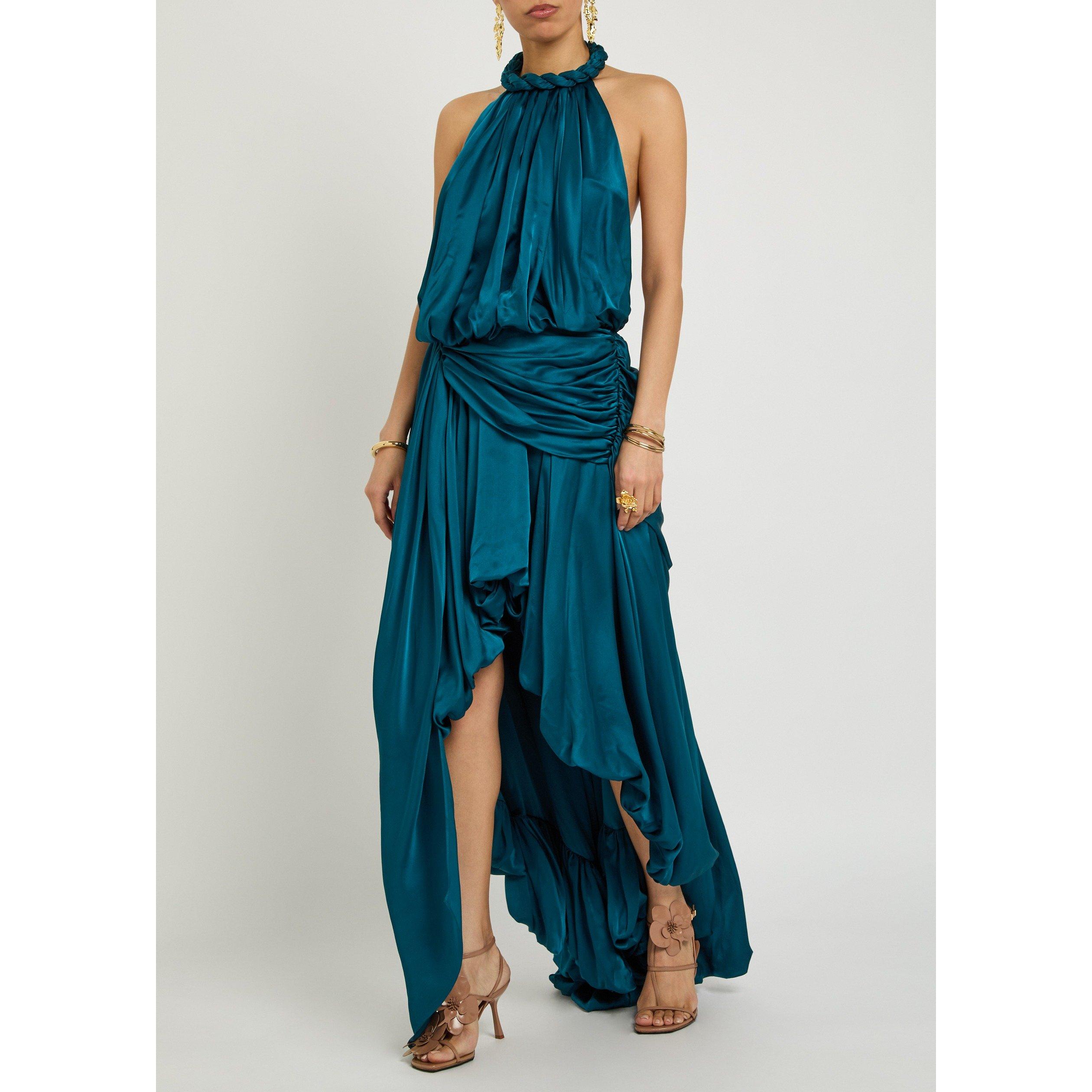BLUE - Zimmermann - Women's Alchemy Silk Halter Neck Maxi Dress - 5