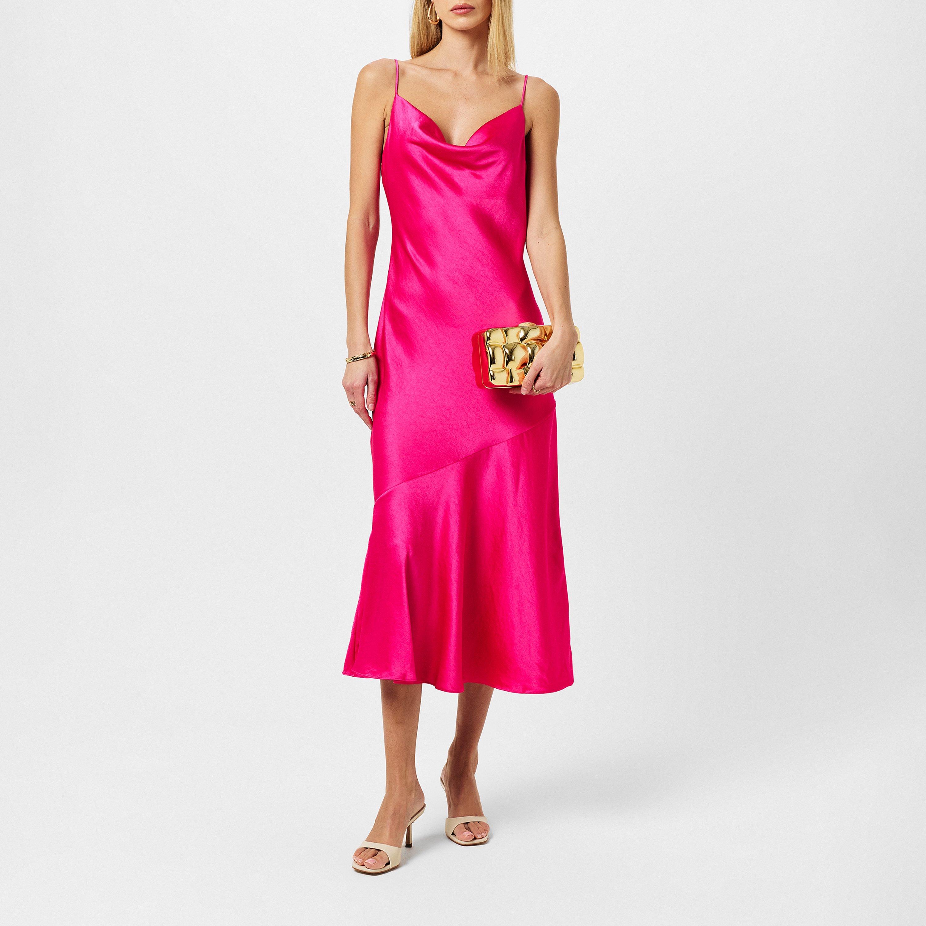 Rose vif - Ted Baker - Women's Tunca Satin Midi Slip Dress - 3