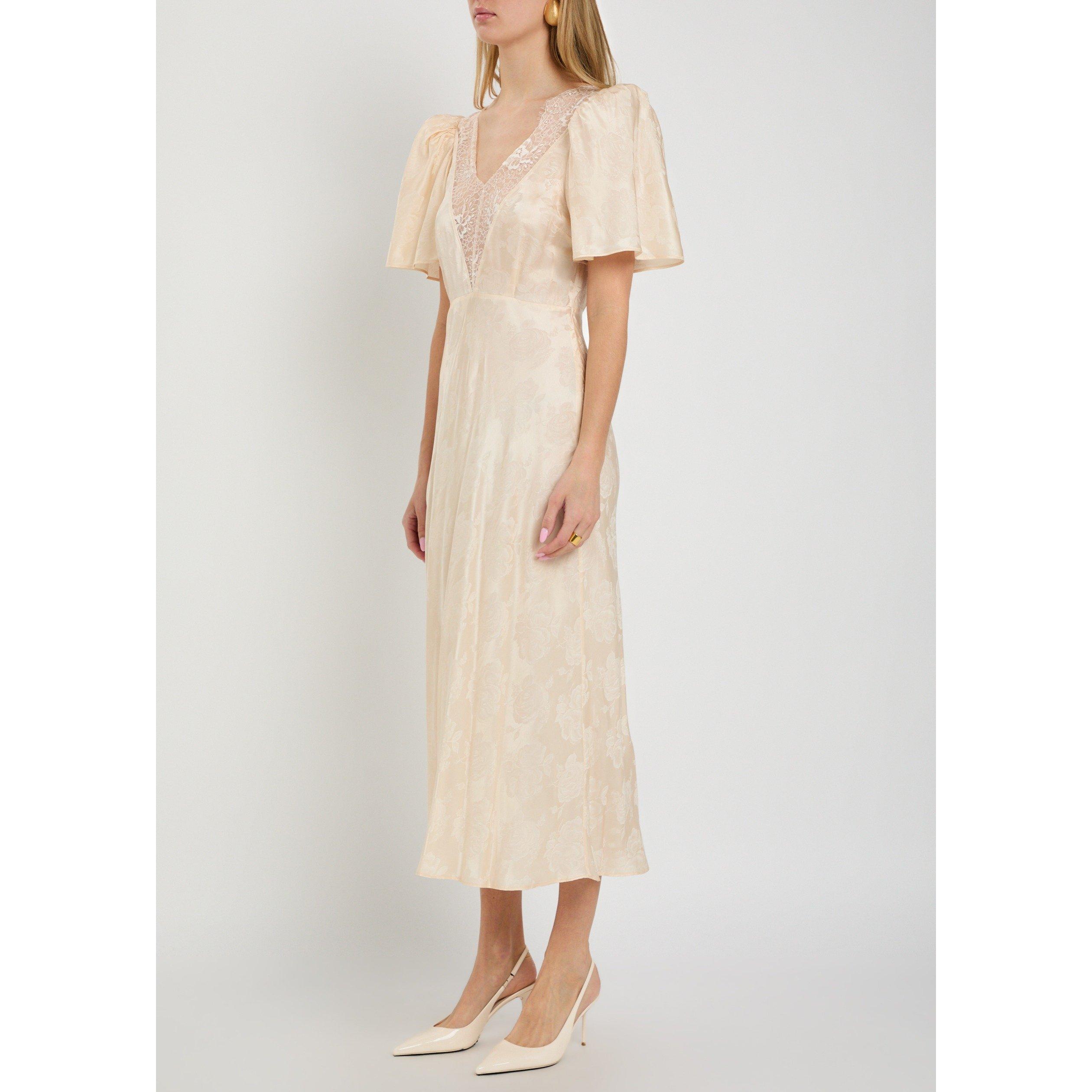CREAM - Ronny Kobo - Women's Philo Silk A-Line Dress - 2