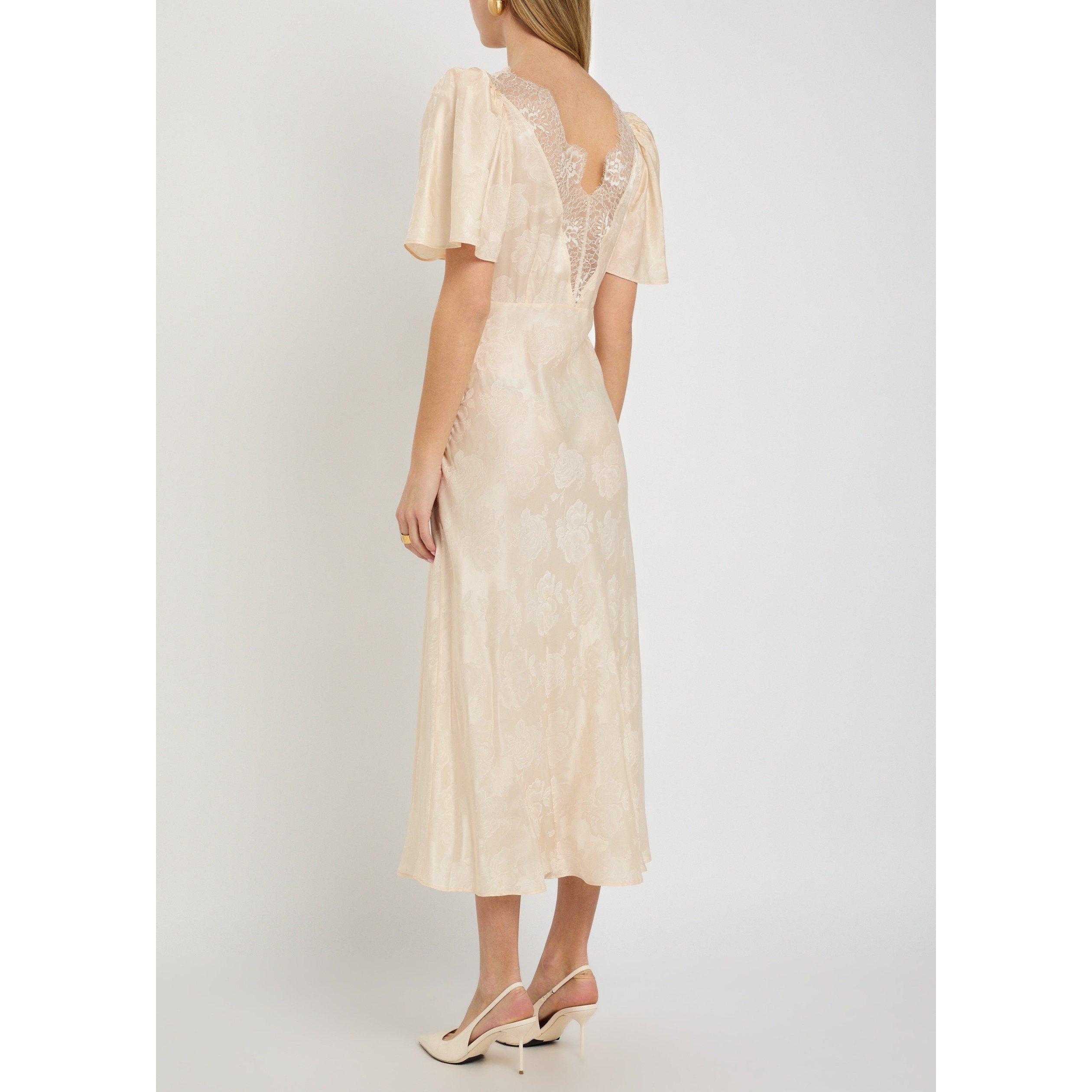 CREAM - Ronny Kobo - Women's Philo Silk A-Line Dress - 3