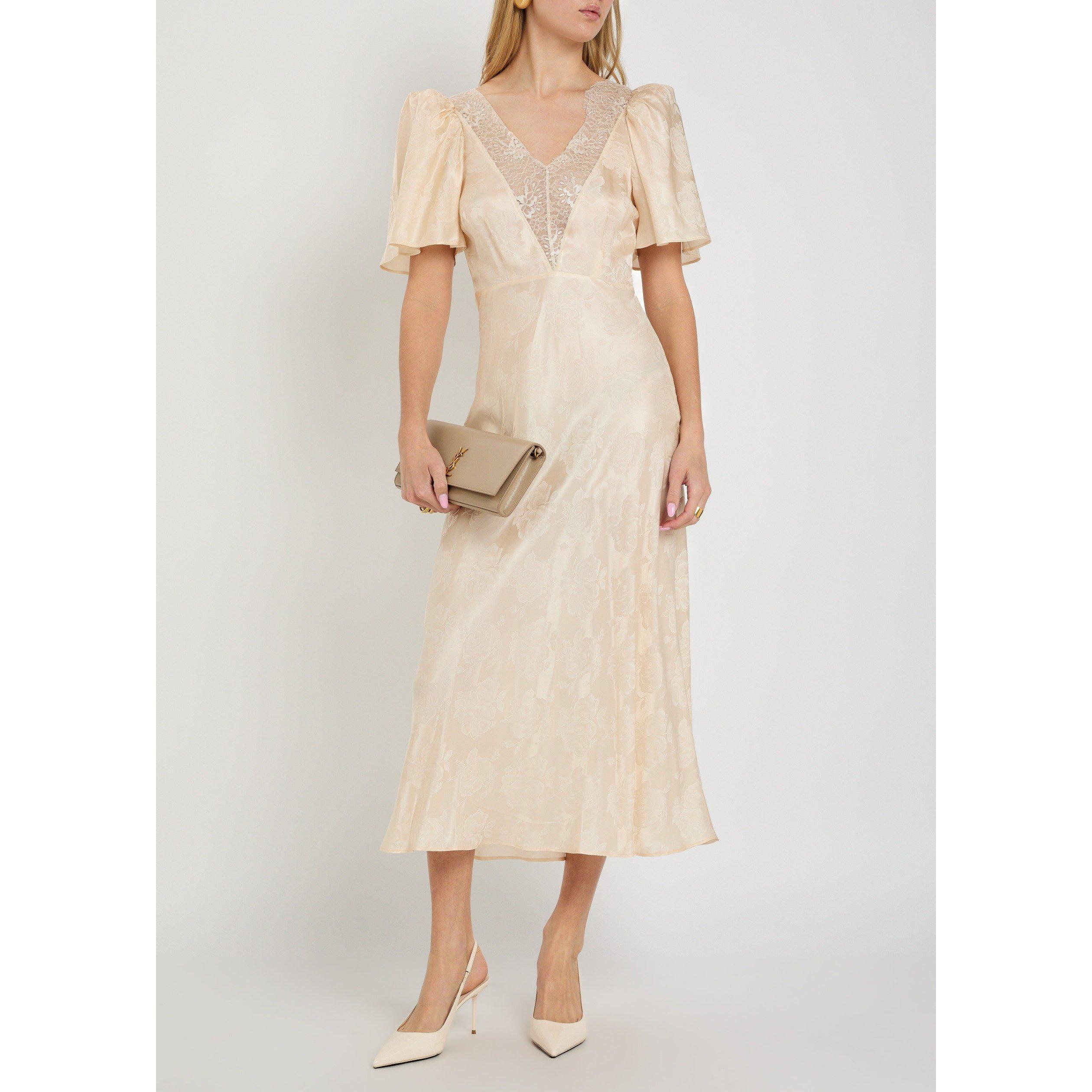 CREAM - Ronny Kobo - Women's Philo Silk A-Line Dress - 5