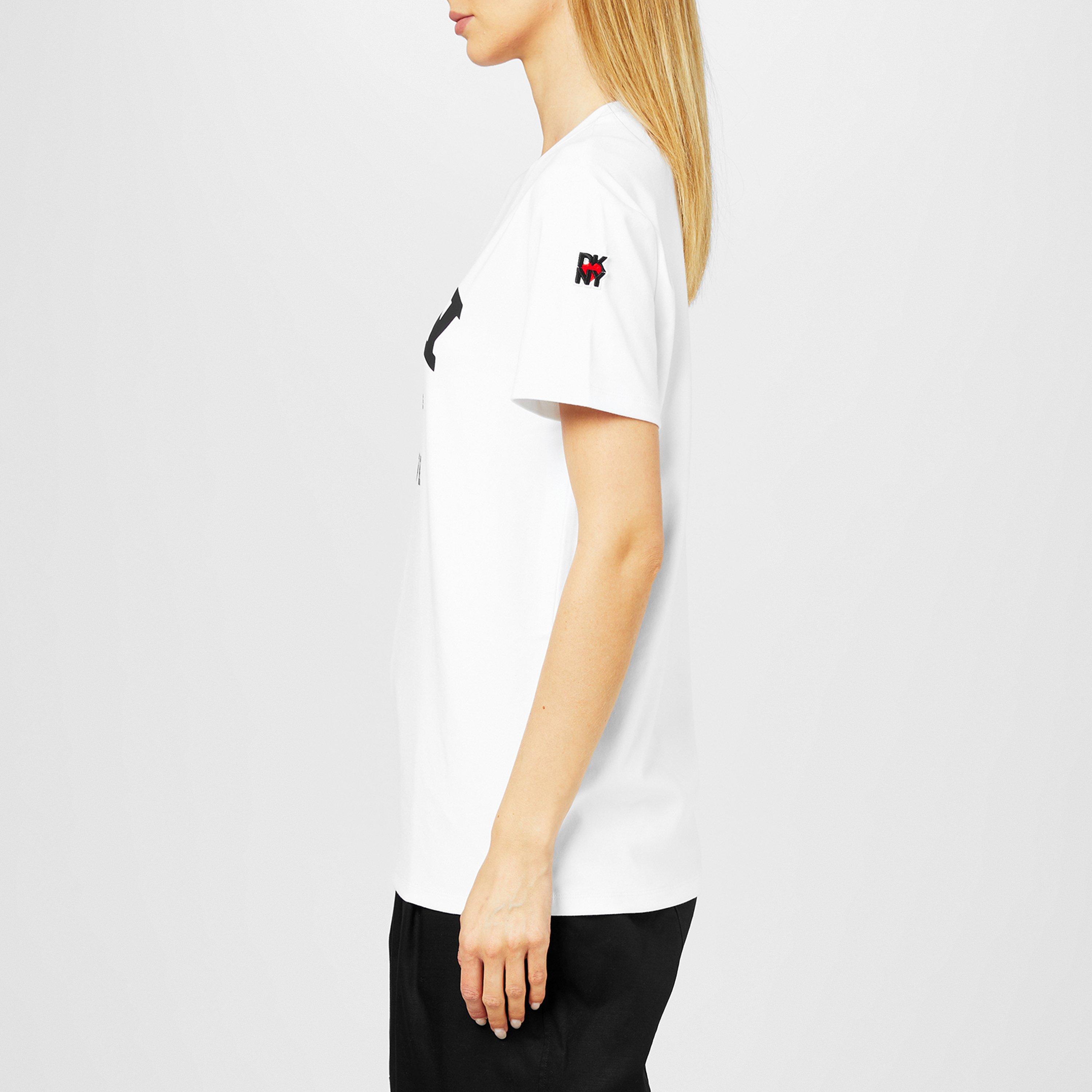 White - DKNY - Women's Varsity Baby Tee - 2