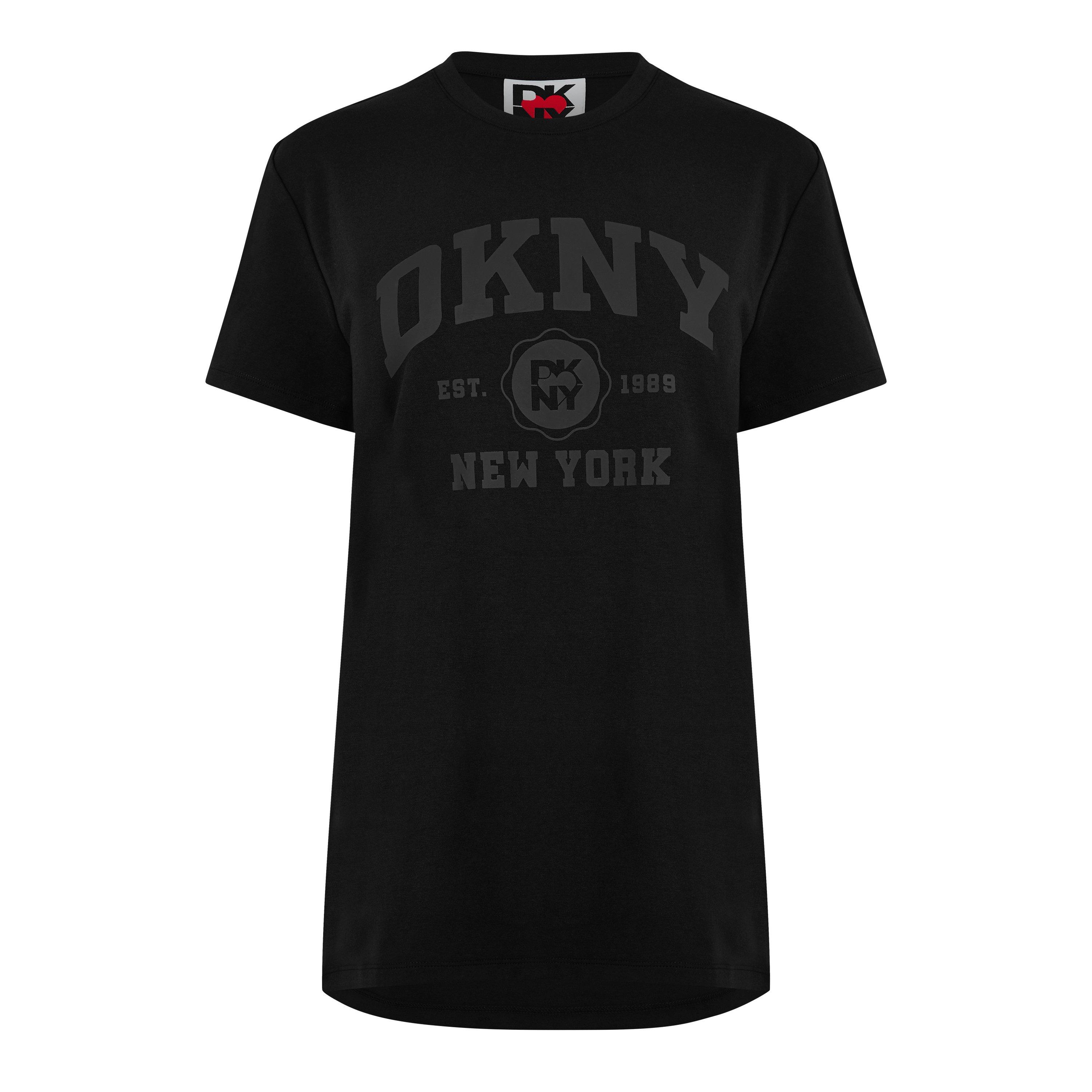 Black - DKNY - Women's Oversized Varsity T-Shirt - 5