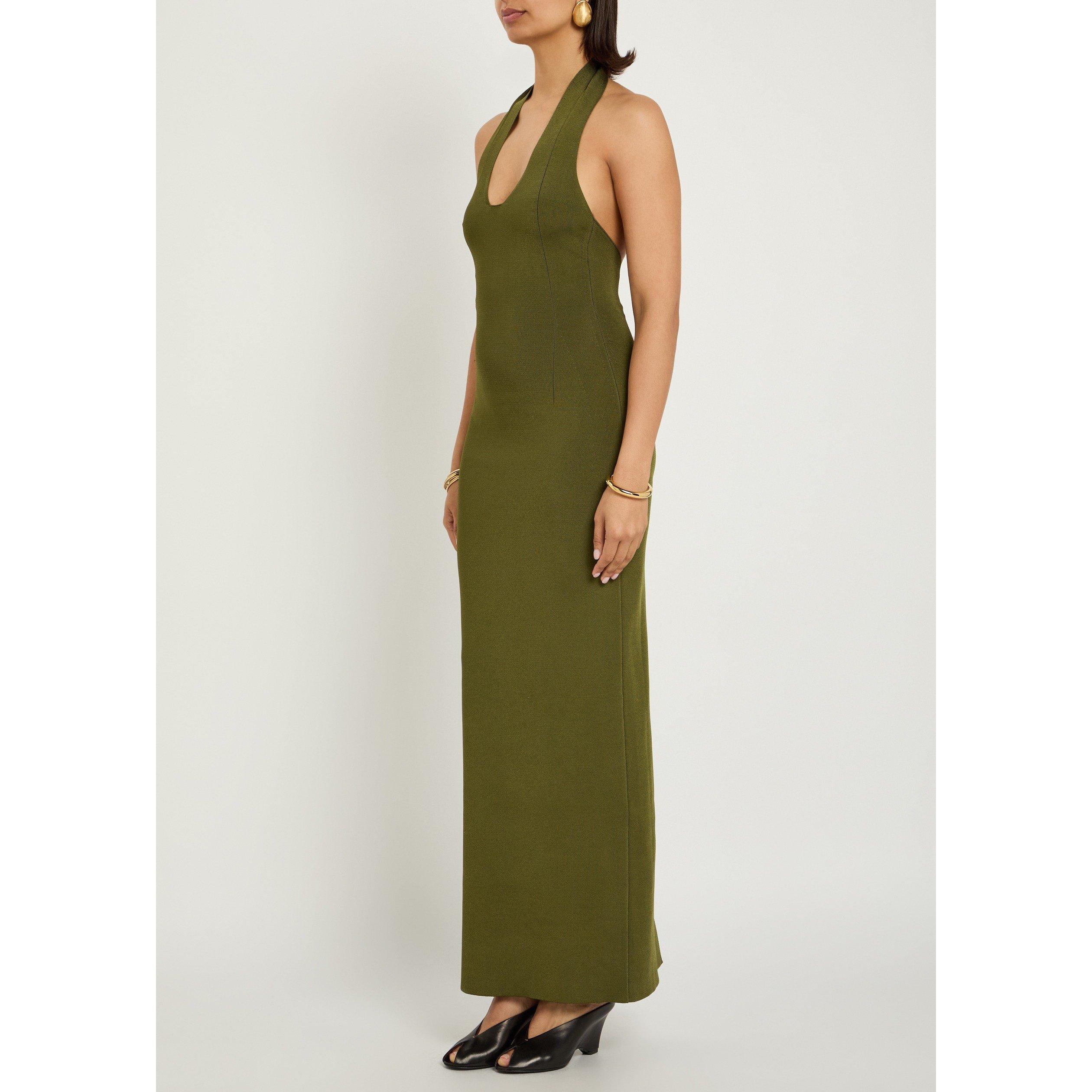 OLIVE - Khaite - Women's Mahi Halterneck Maxi Dress - 2