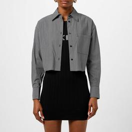 DKNY Cropped Stripe Shirt