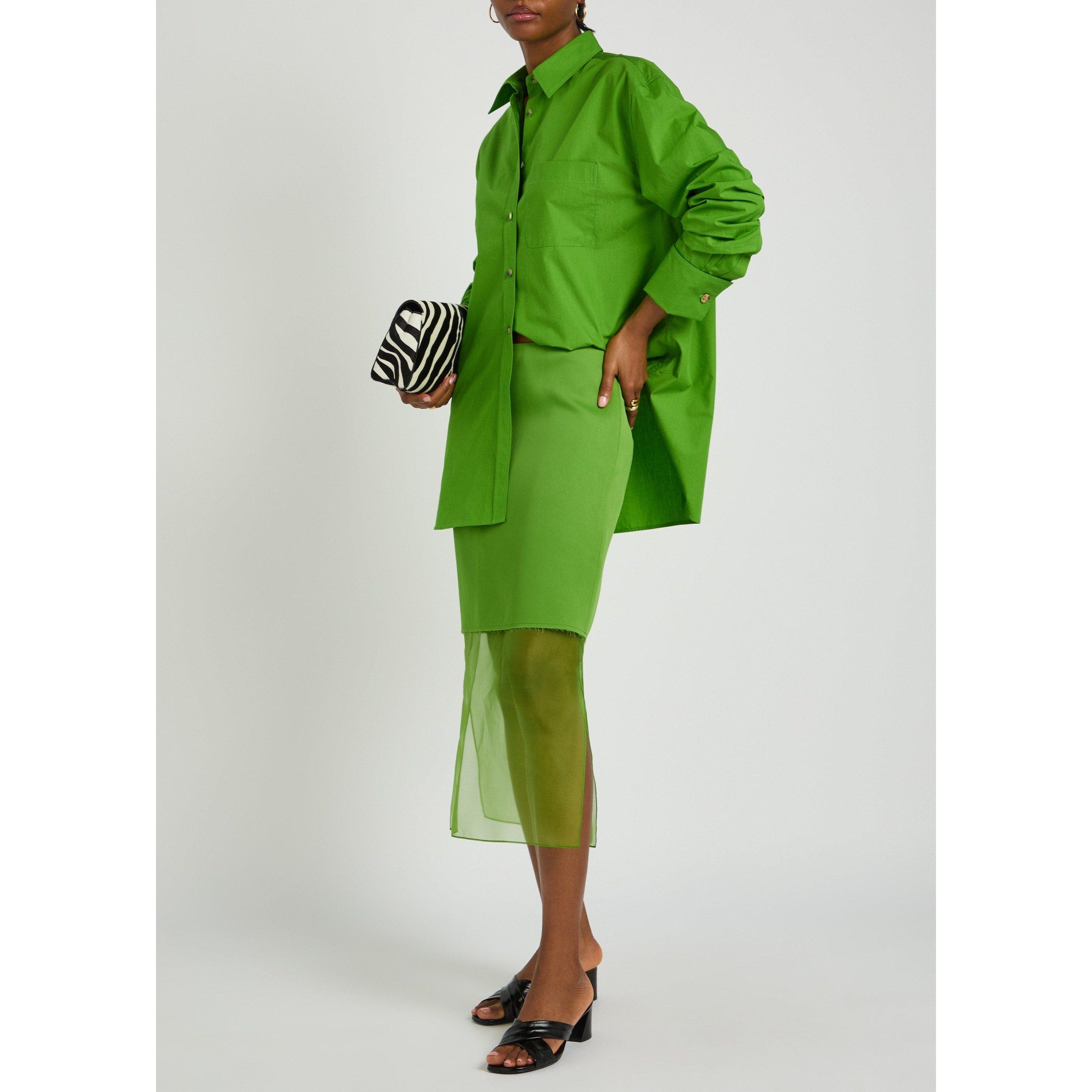GREEN - Khaite - Women's Newton Oversized-Fit Cotton Long-Sleeve Plain Shirt - 5