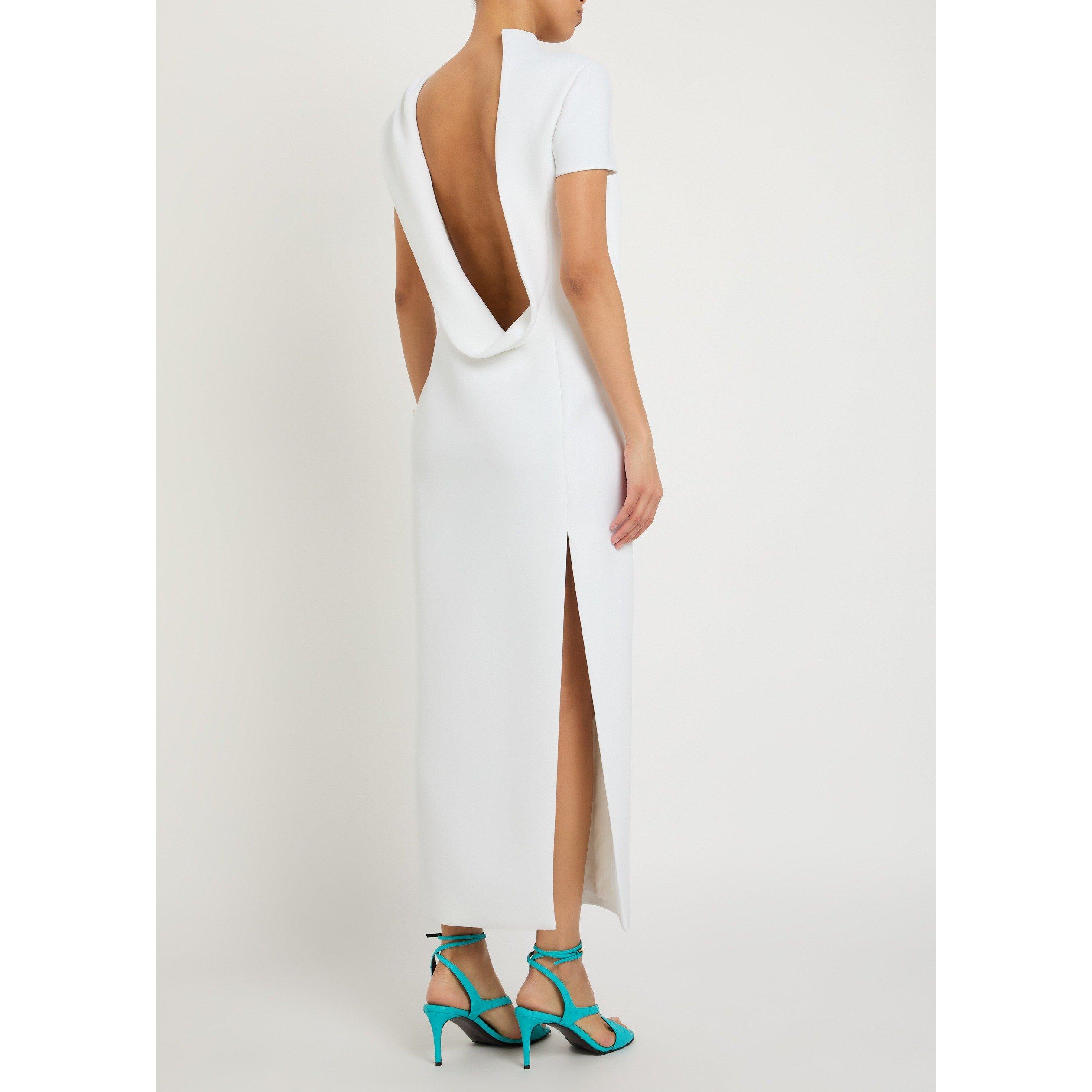 WHITE - Khaite - Women's Iryl Slim-Fit Crepe Maxi Dress - 3