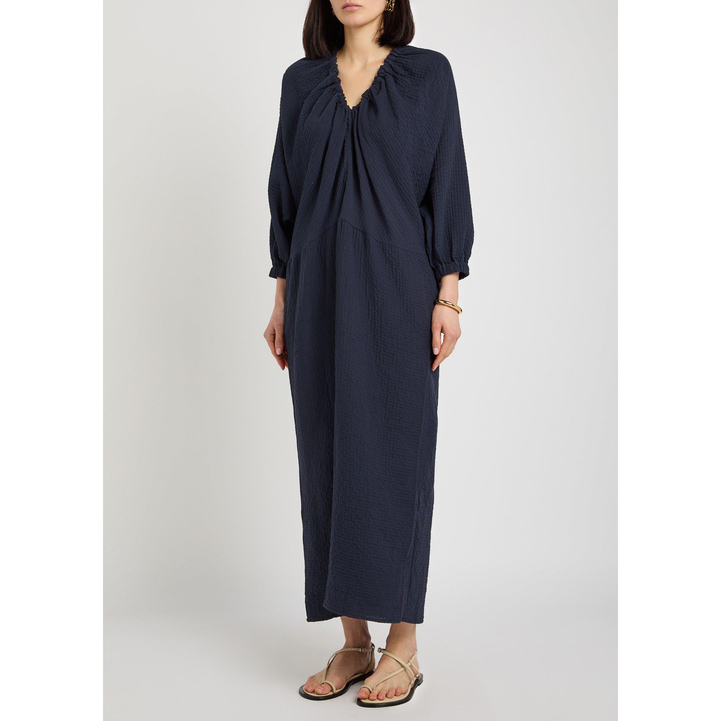 NAVY - AKYN - MIDI DRESS WITH BELT AND CUT O - 2