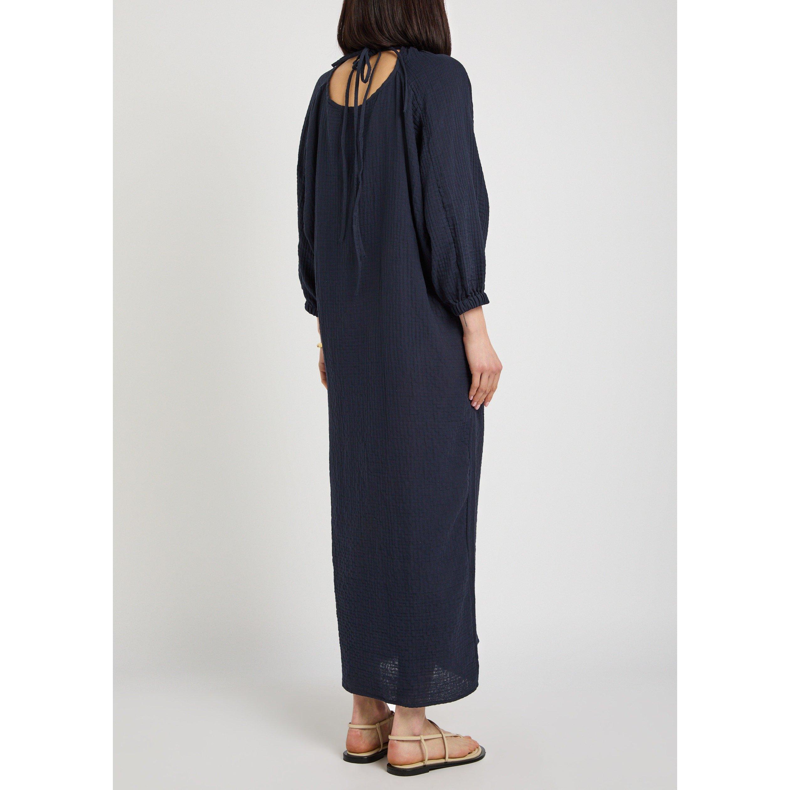 NAVY - AKYN - MIDI DRESS WITH BELT AND CUT O - 3