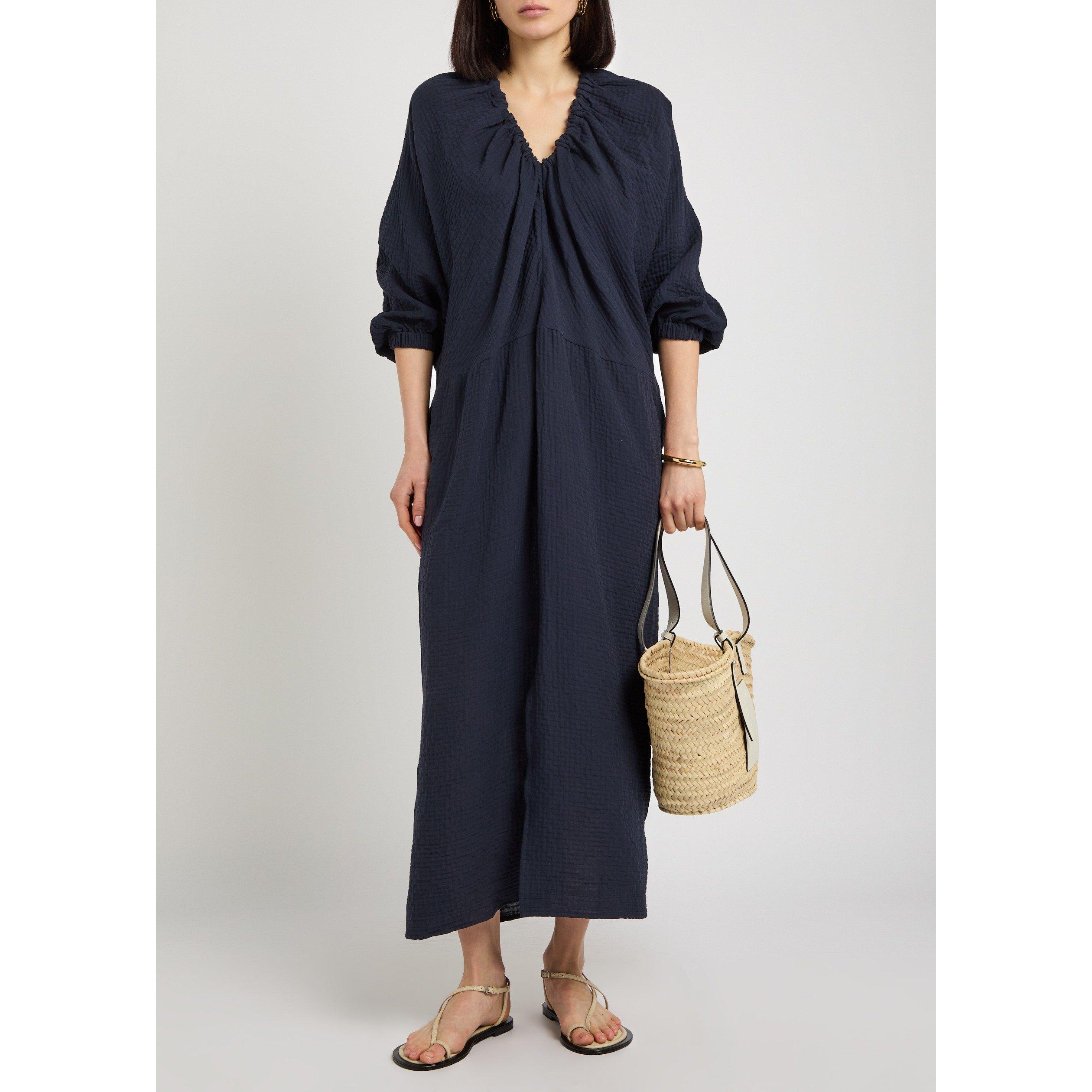 NAVY - AKYN - MIDI DRESS WITH BELT AND CUT O - 5