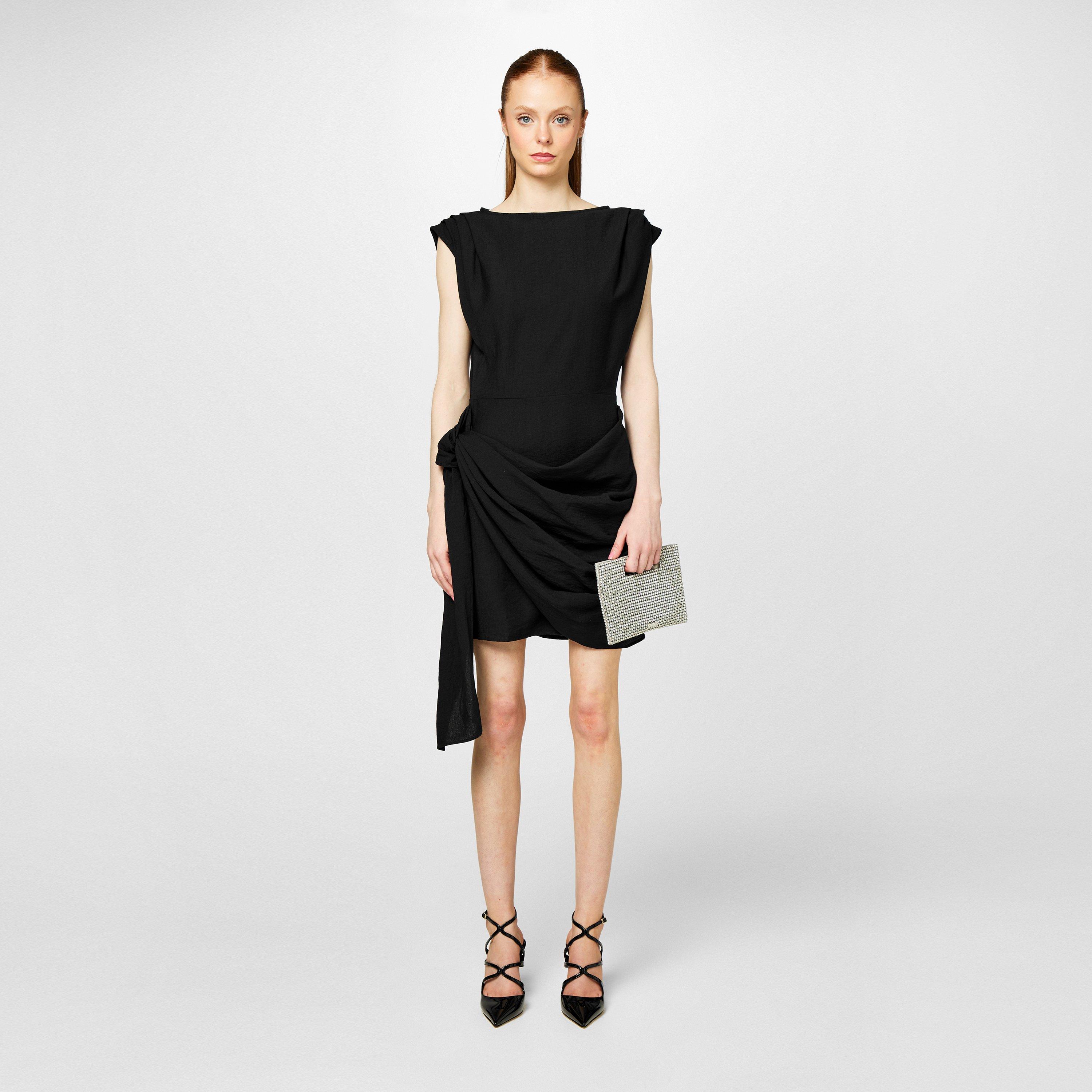 Black - Pretty Lavish - Women's Dana Wrap Mini Dress - 4