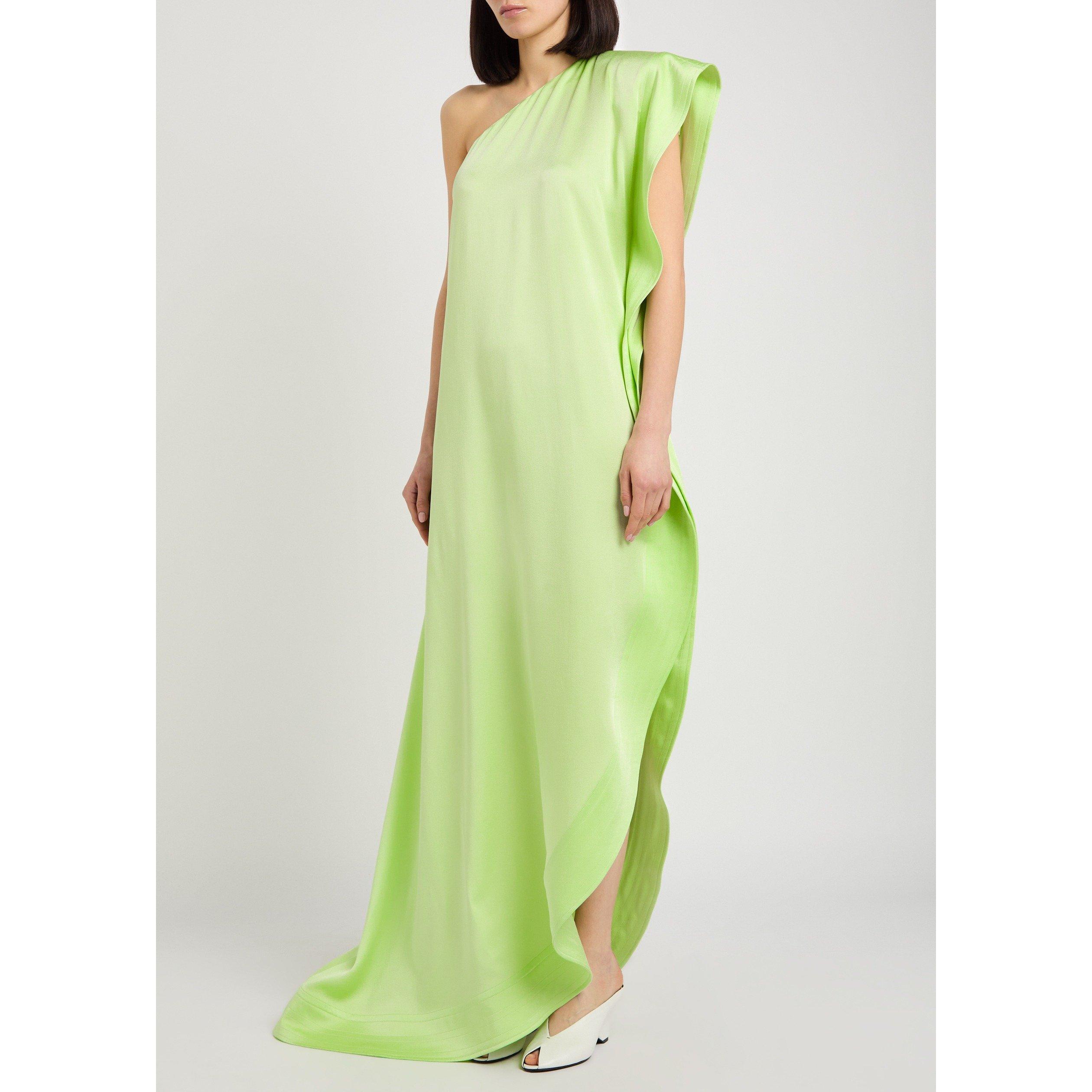 LIGHT GREEN - Stella McCartney - Envers Satin Asym Cocktail Dre - 2