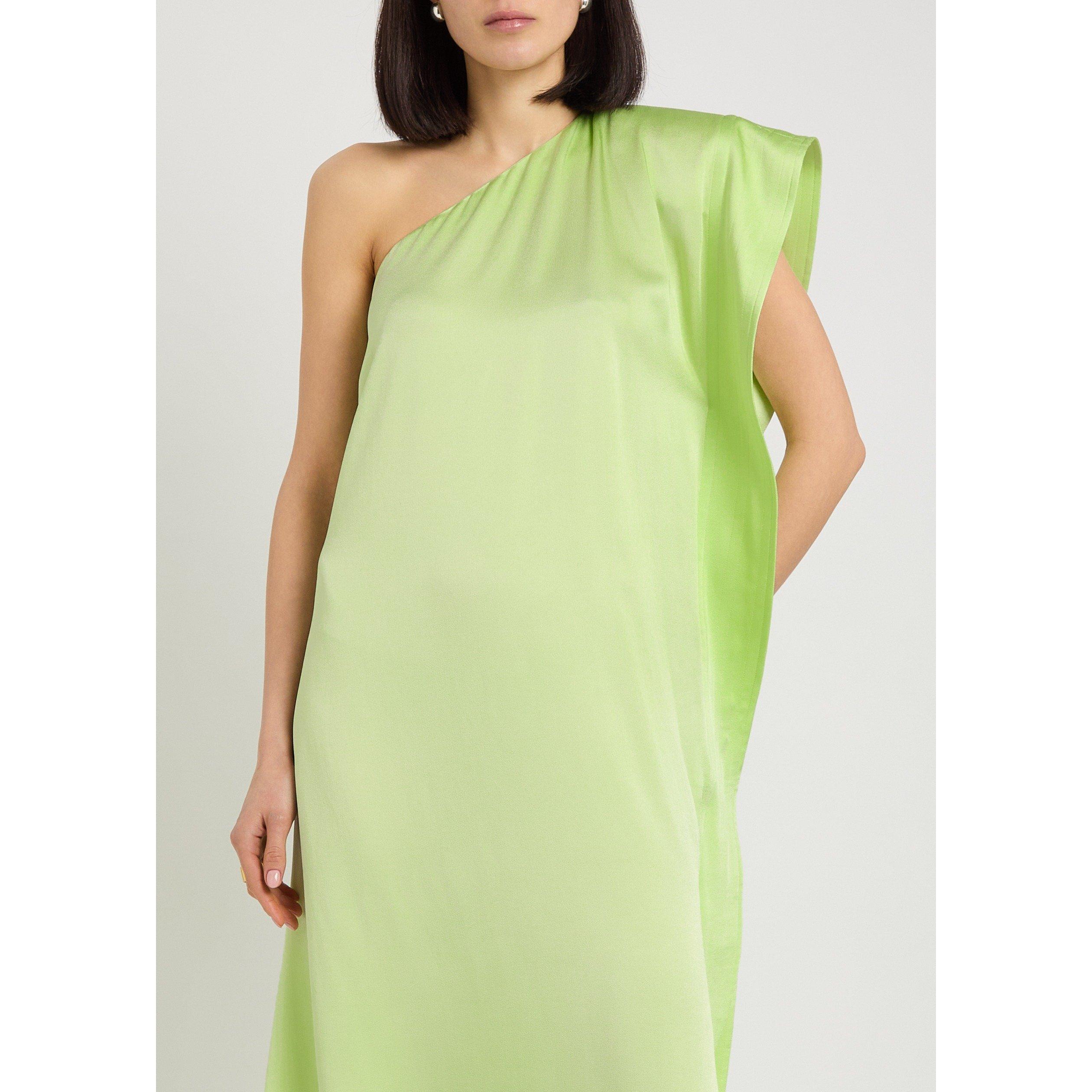 LIGHT GREEN - Stella McCartney - Envers Satin Asym Cocktail Dre - 4