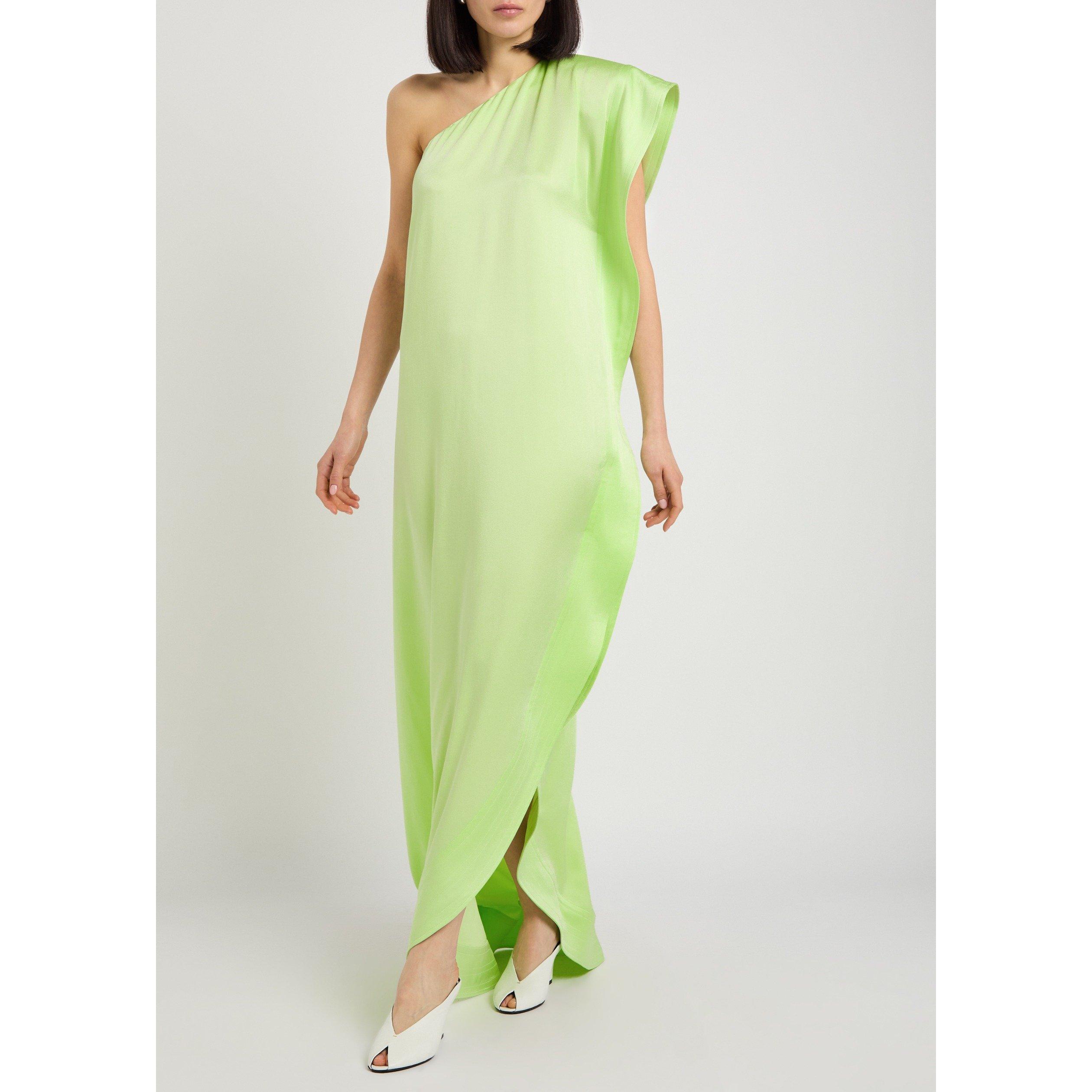 LIGHT GREEN - Stella McCartney - Envers Satin Asym Cocktail Dre - 5