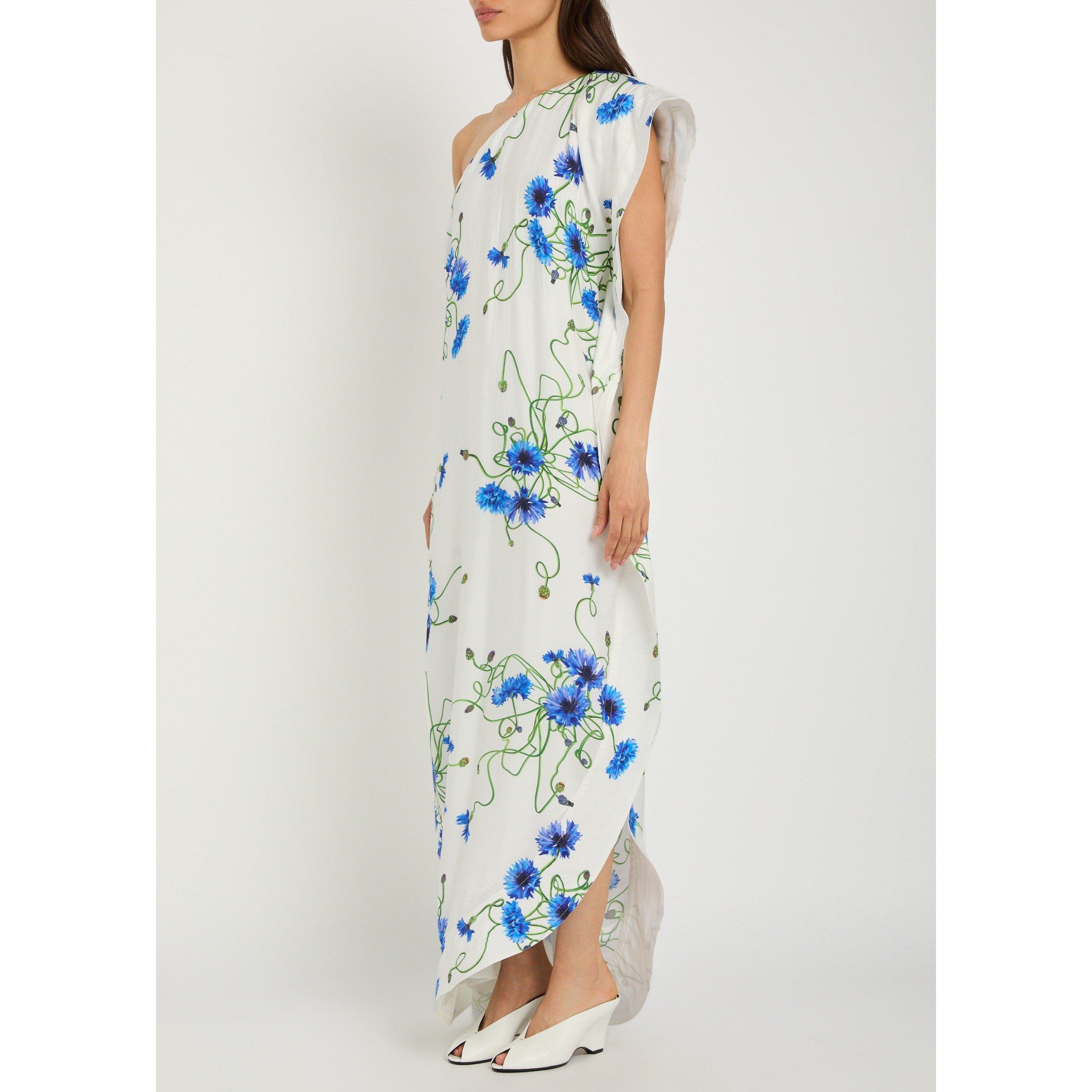 WHITE AND OTHER - Stella McCartney - Floral Print Hammered Silk Asy - 2