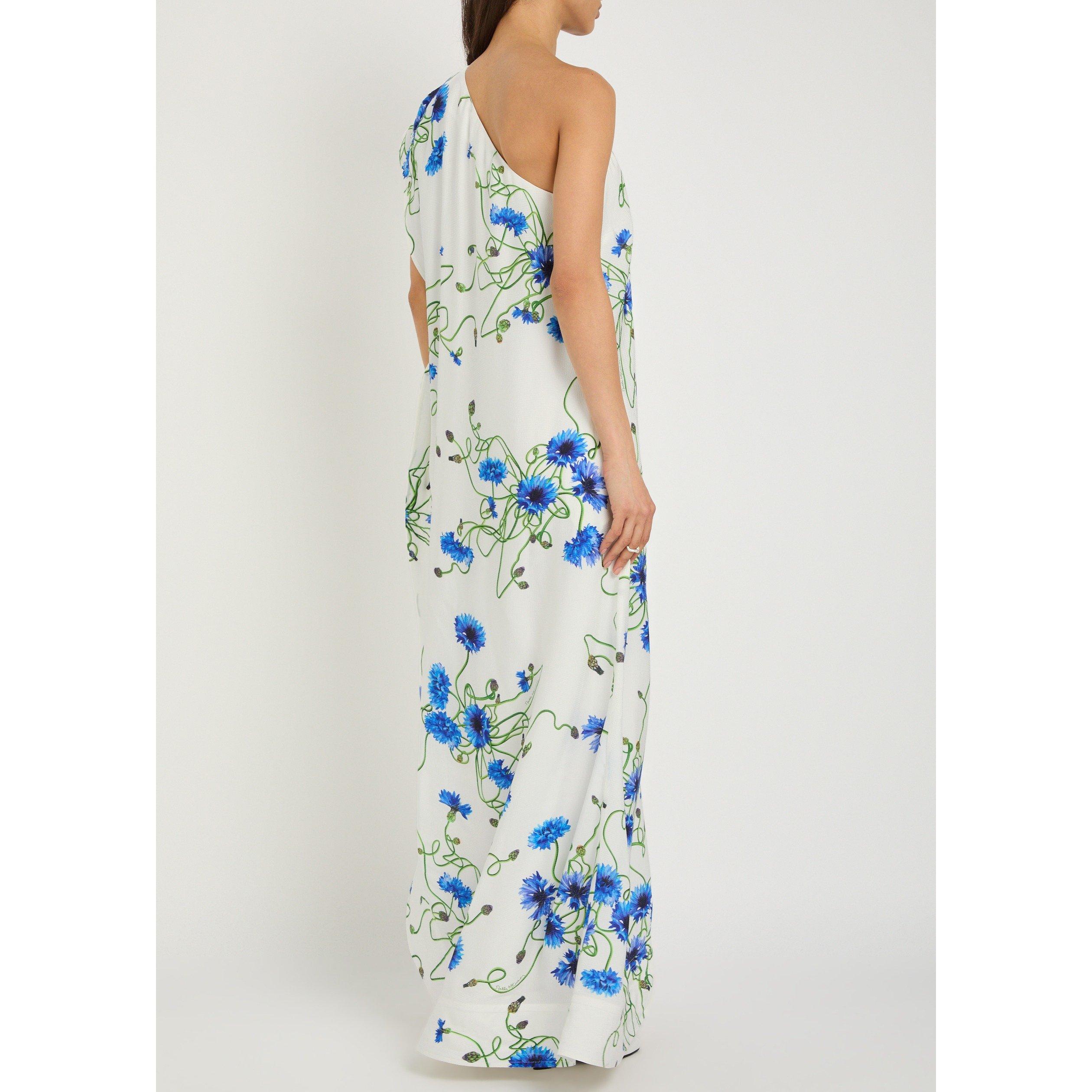 WHITE AND OTHER - Stella McCartney - Floral Print Hammered Silk Asy - 3