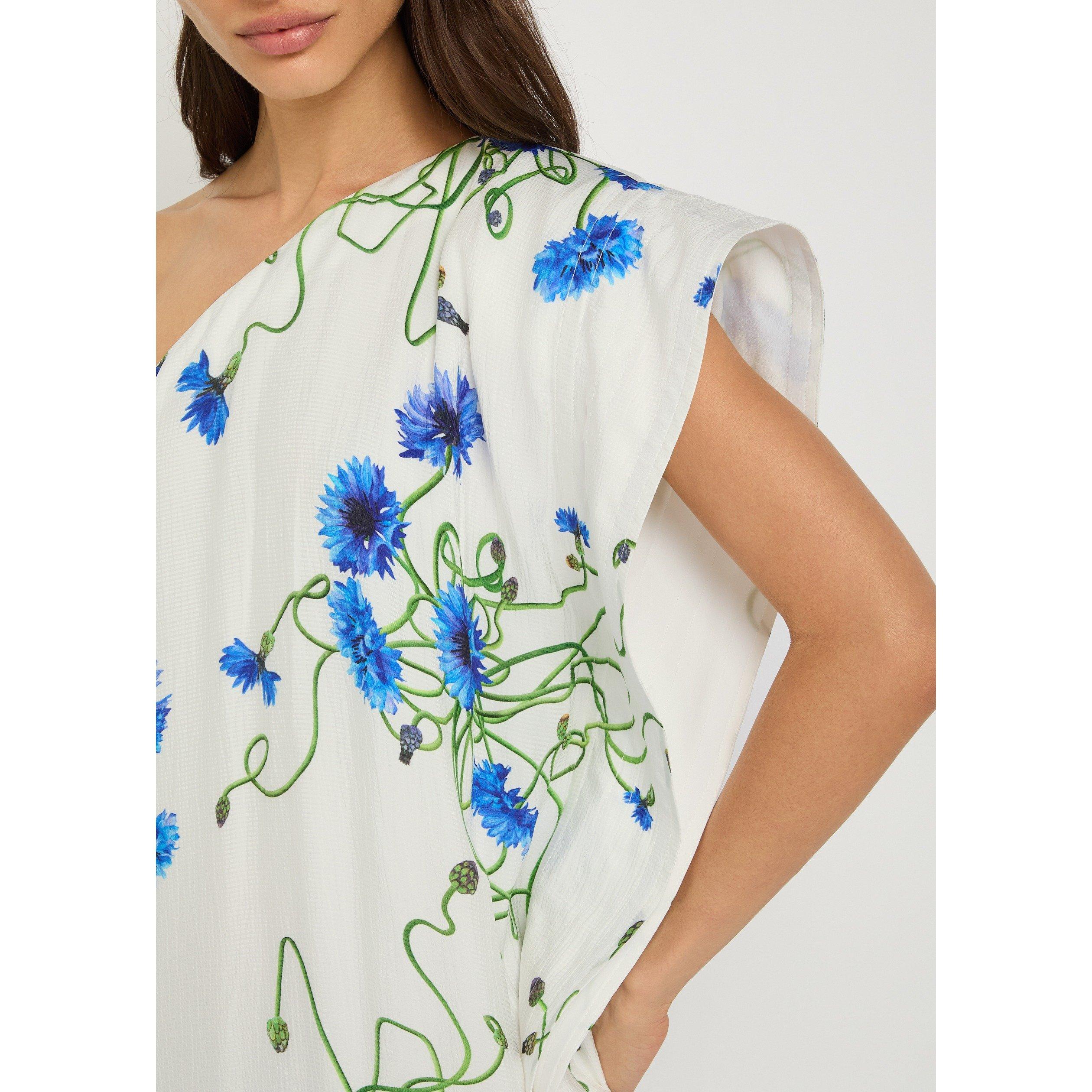 WHITE AND OTHER - Stella McCartney - Floral Print Hammered Silk Asy - 4