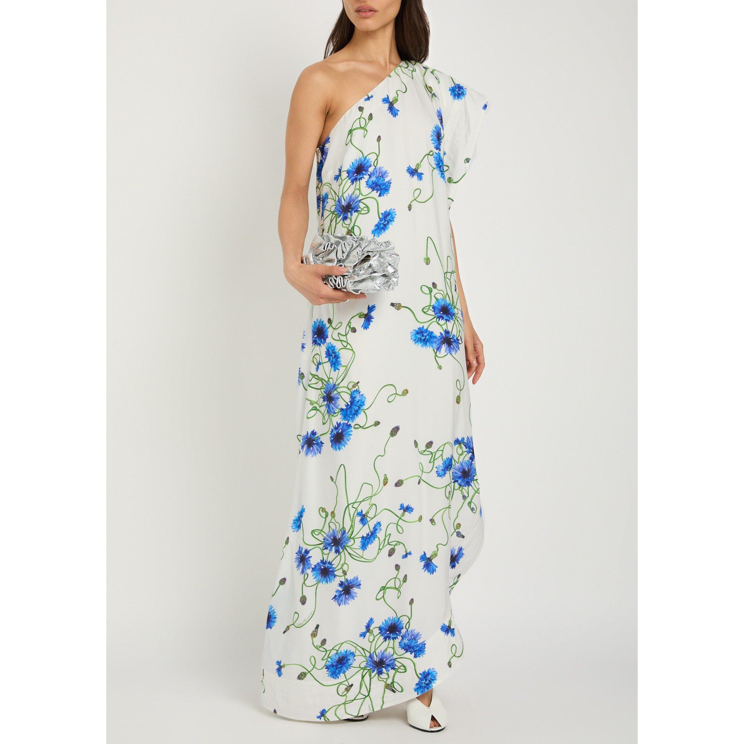 WHITE AND OTHER - Stella McCartney - Floral Print Hammered Silk Asy - 5