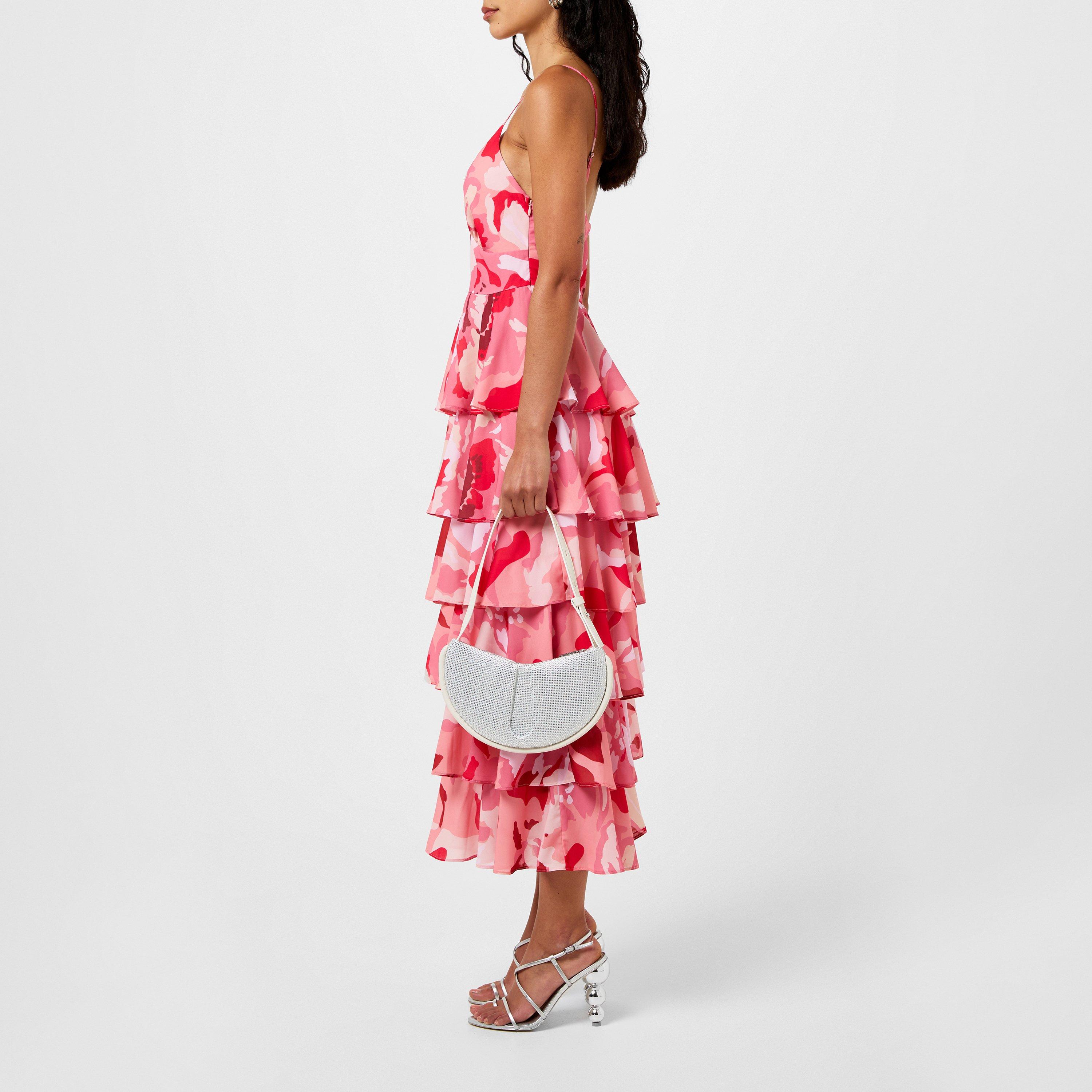 Pink Floral - Pretty Lavish - Lissy Ruffle Midaxi Dress - 2