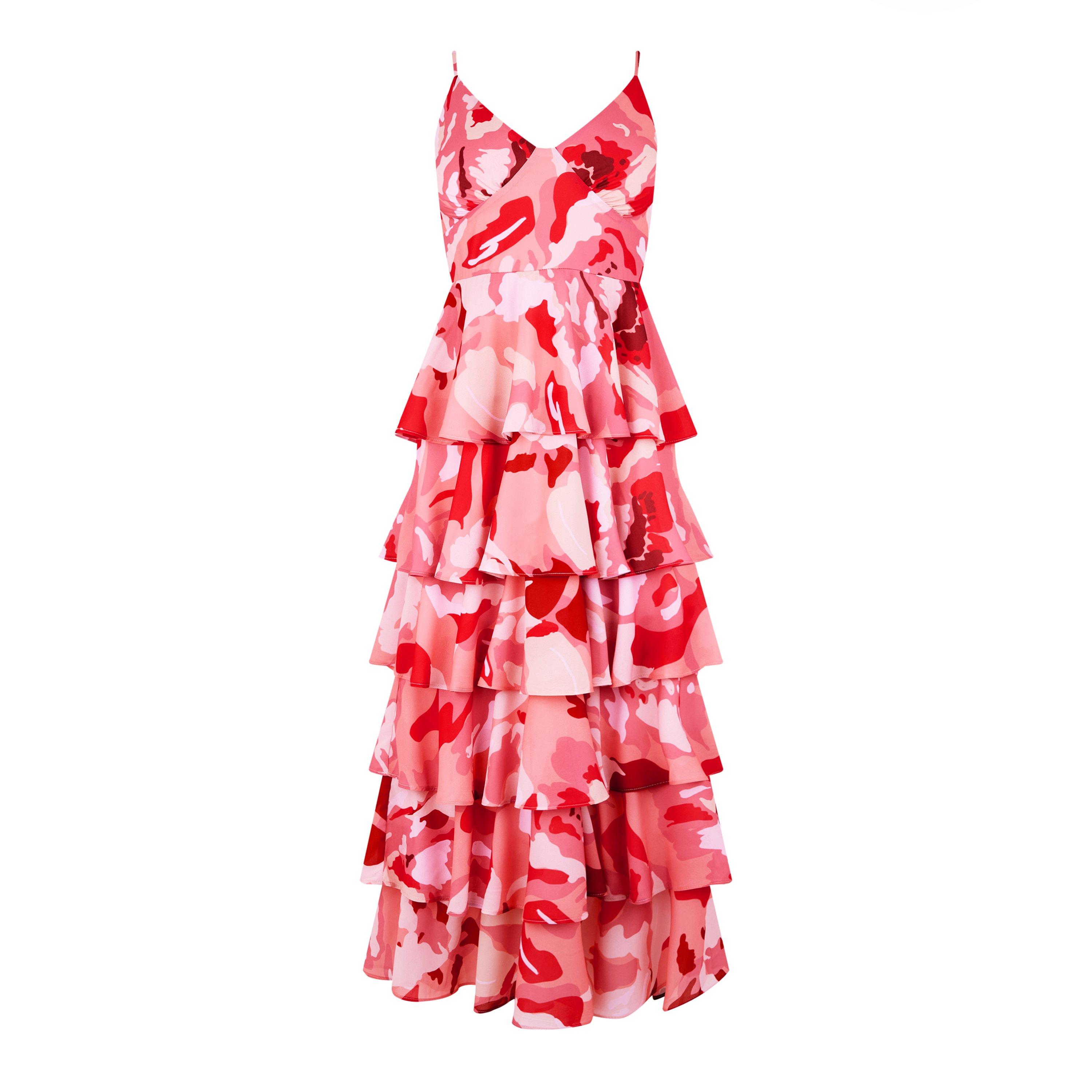 Pink Floral - Pretty Lavish - Lissy Ruffle Midaxi Dress - 5