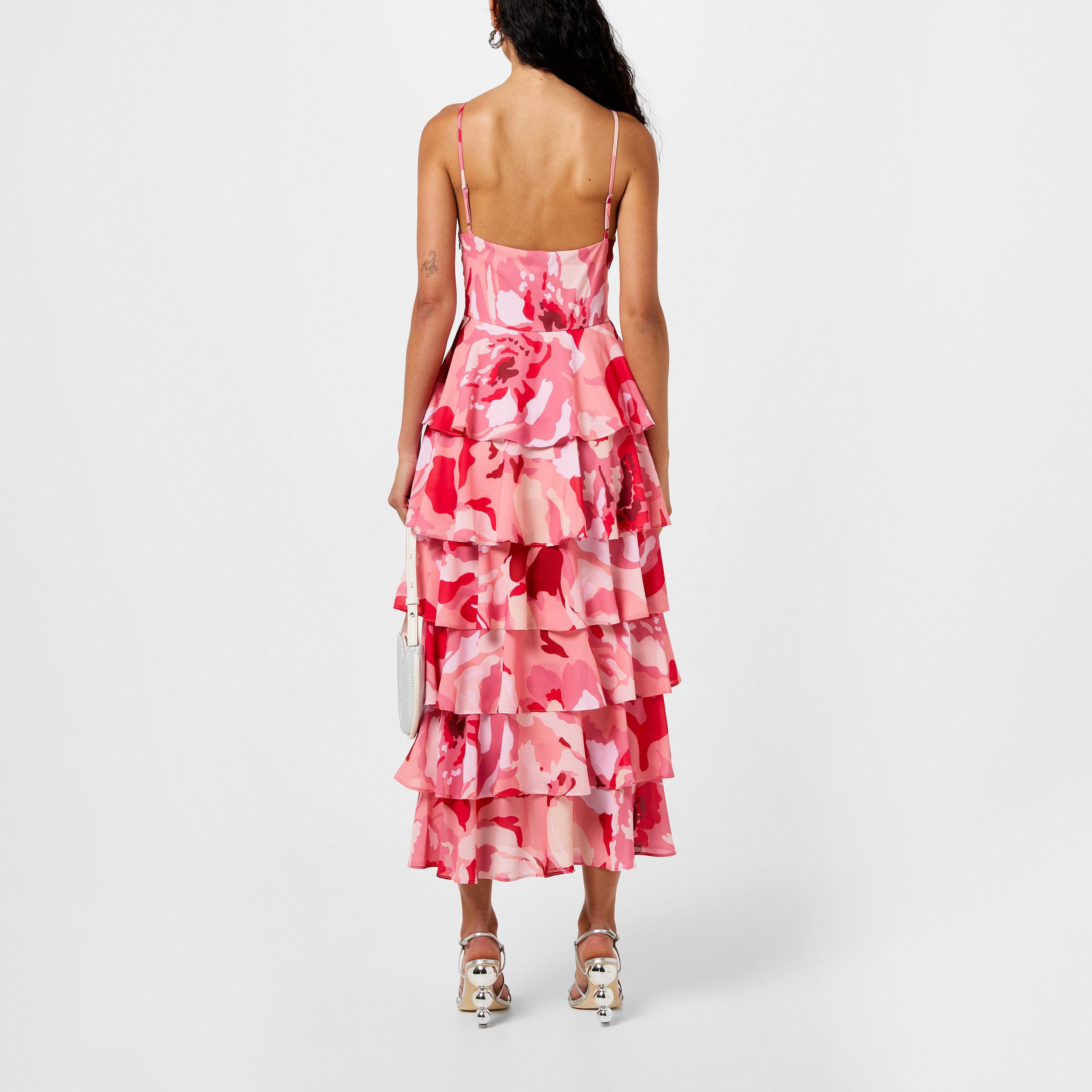 Pink Floral - Pretty Lavish - Lissy Ruffle Midaxi Dress - 3