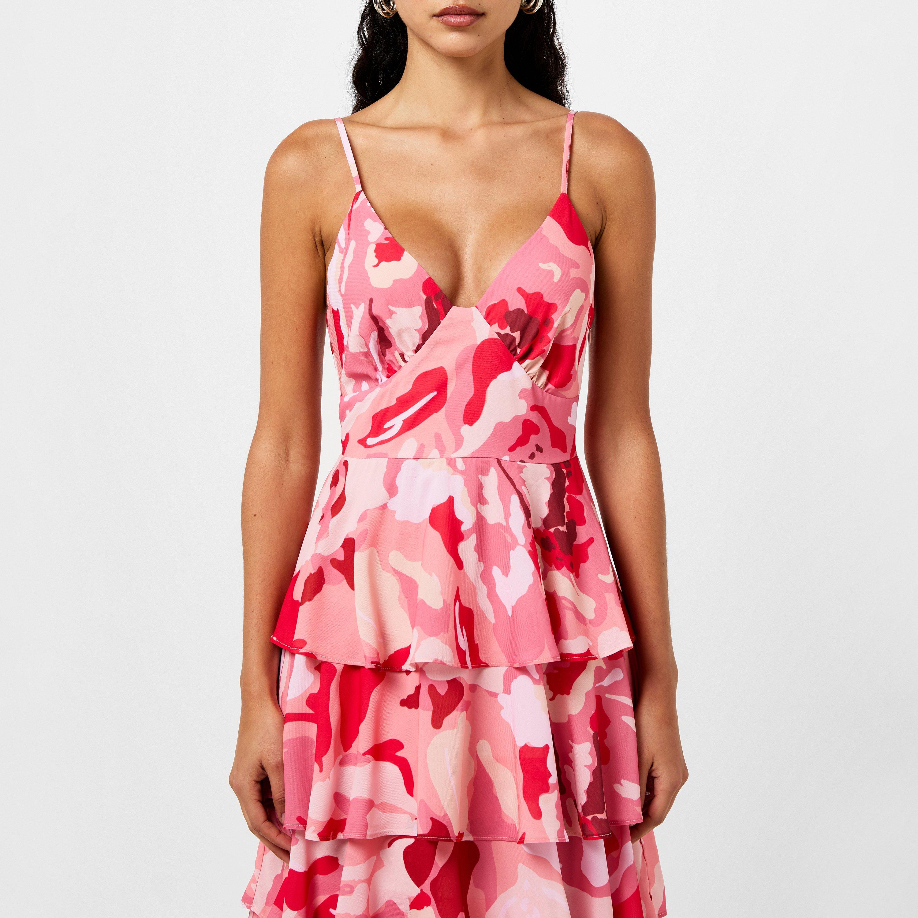 Pink Floral - Pretty Lavish - Lissy Ruffle Midaxi Dress - 4