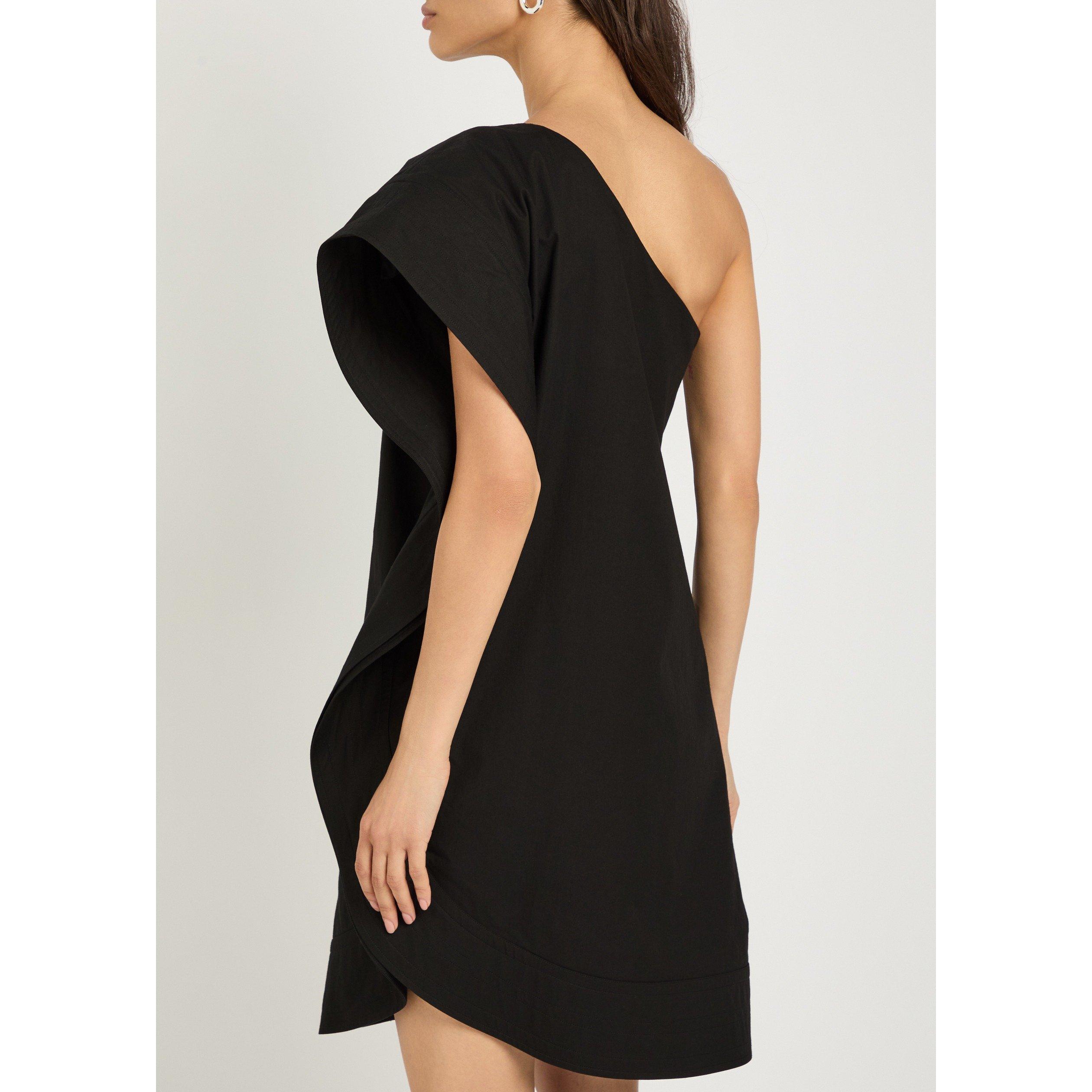 BLACK - Stella McCartney - Washed Cotton Asym Mini Drs - 3