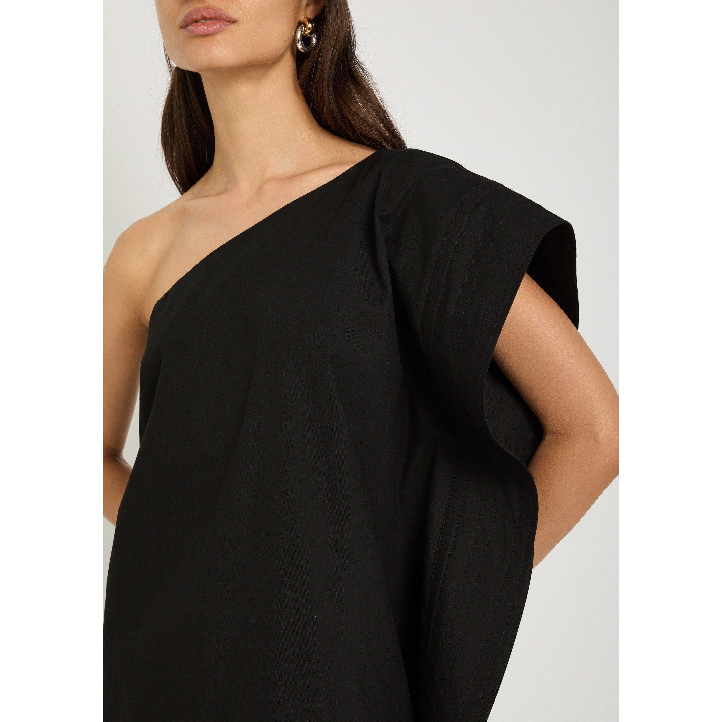 BLACK - Stella McCartney - Washed Cotton Asym Mini Drs - 4
