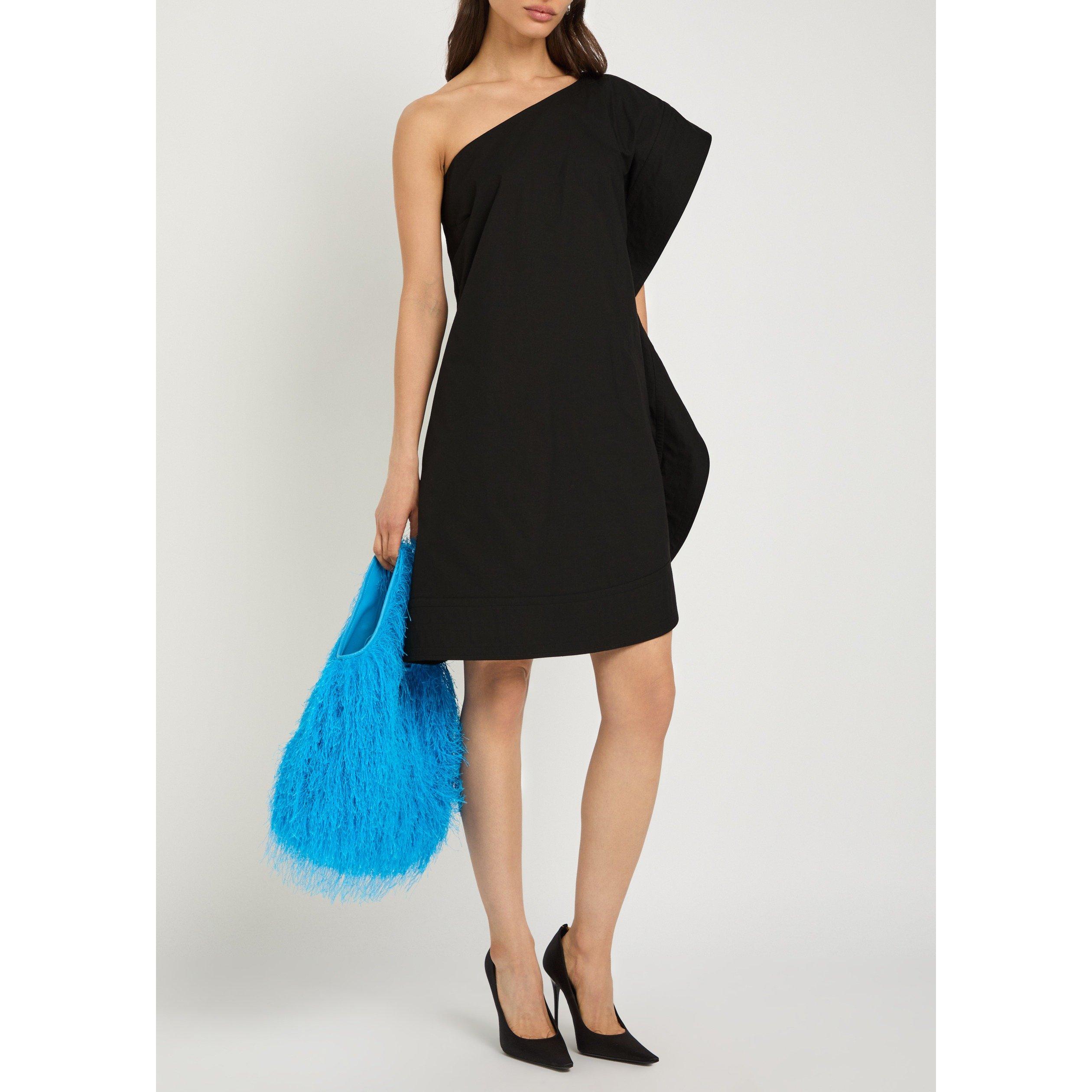 BLACK - Stella McCartney - Washed Cotton Asym Mini Drs - 5