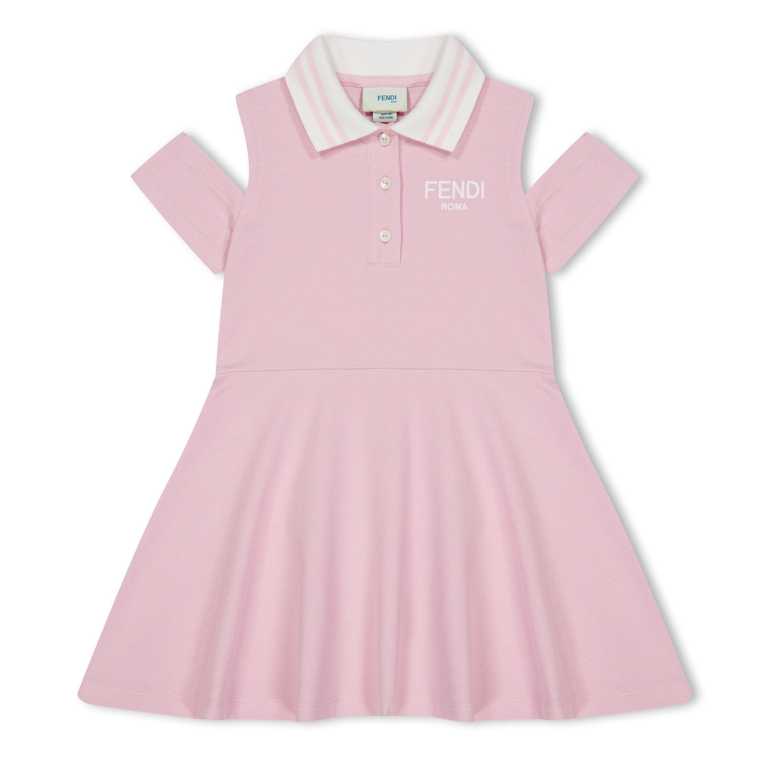 Fendi Logo Cut-Out Polo Dress Juniors