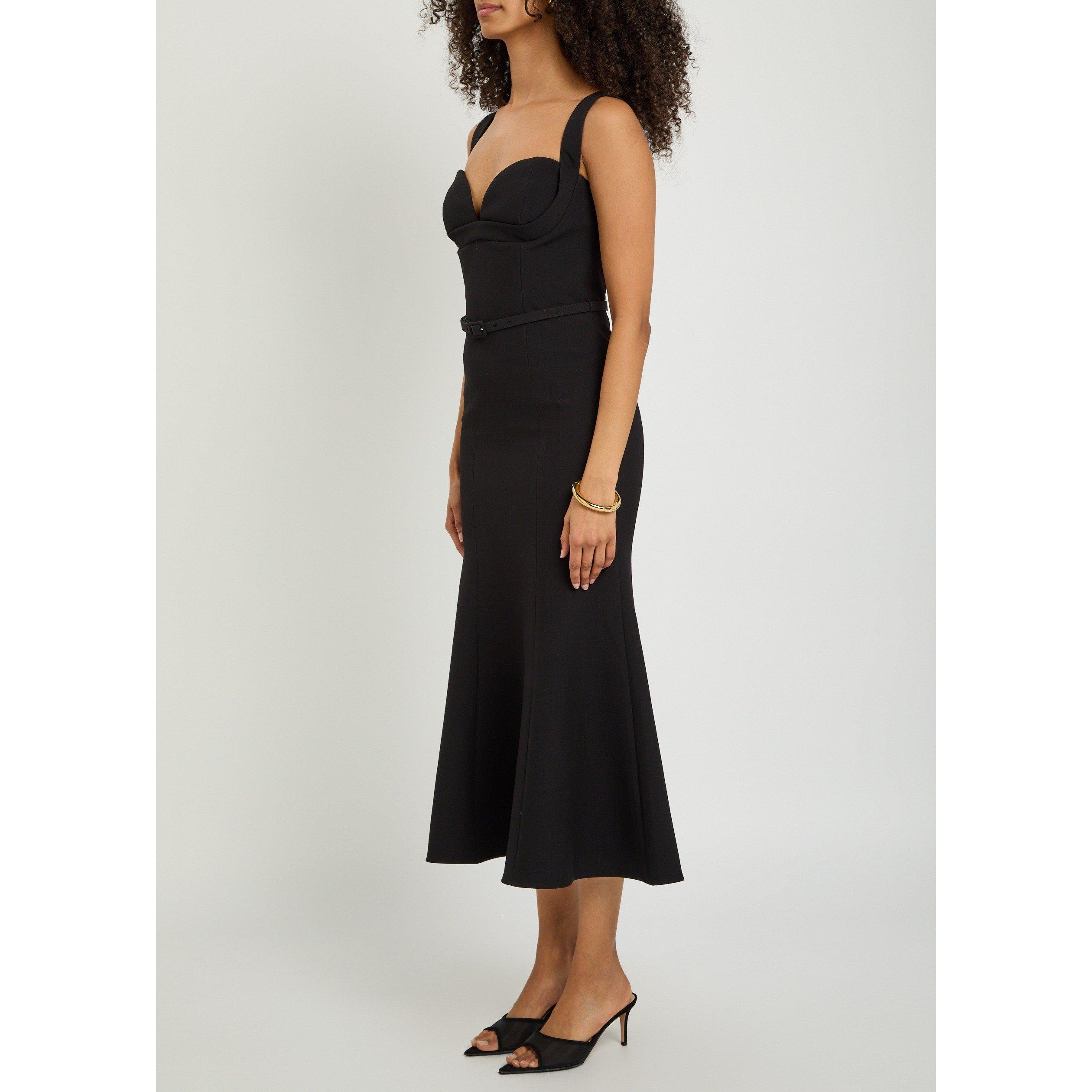 BLACK - Roland Mouret - LD BELTED FIT AND FLARE DRESS - 2