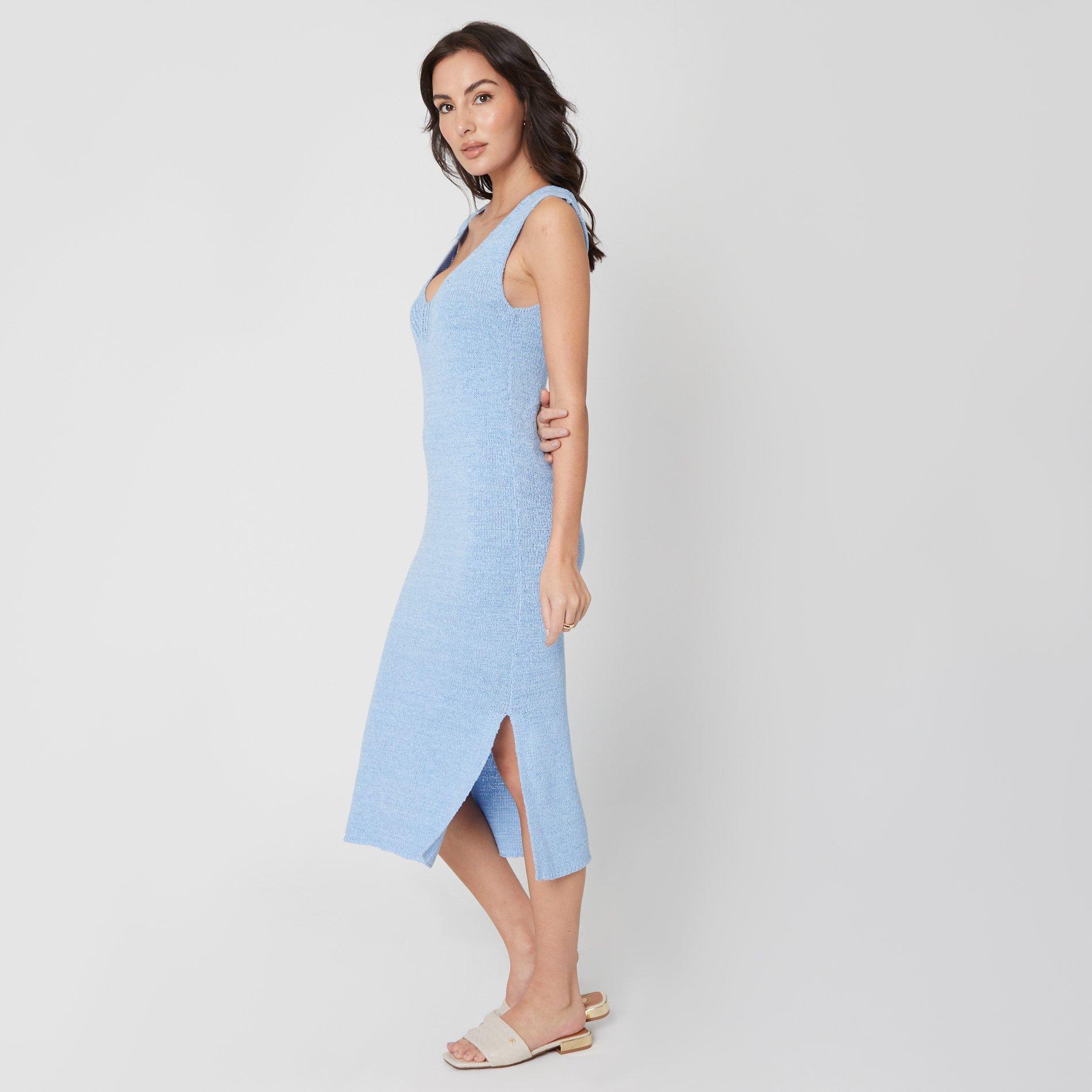 Blue - Be You - Knitted Midi Dress Womens - 4