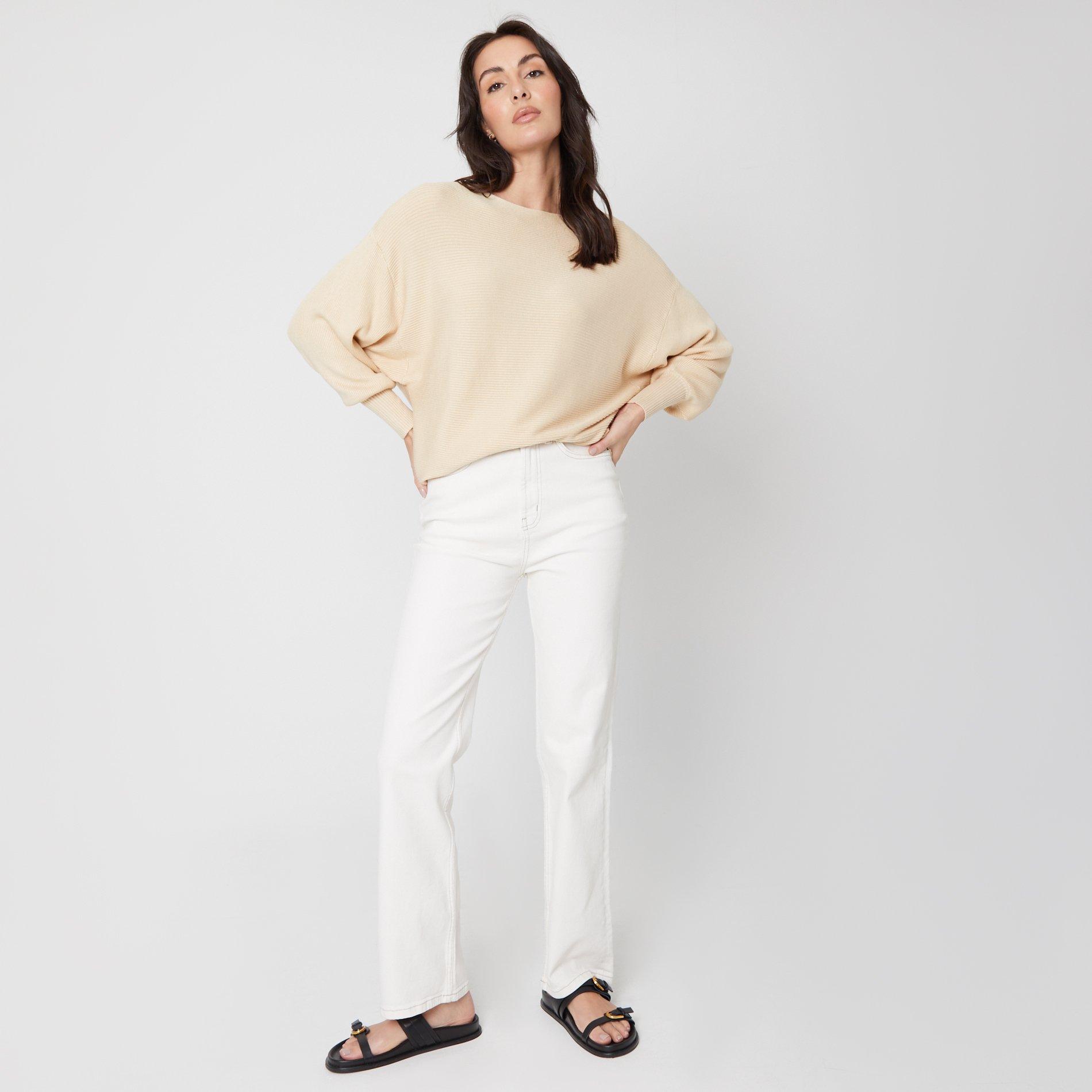 Cream - Be You - Batwing Crew Neck Jumper - 4