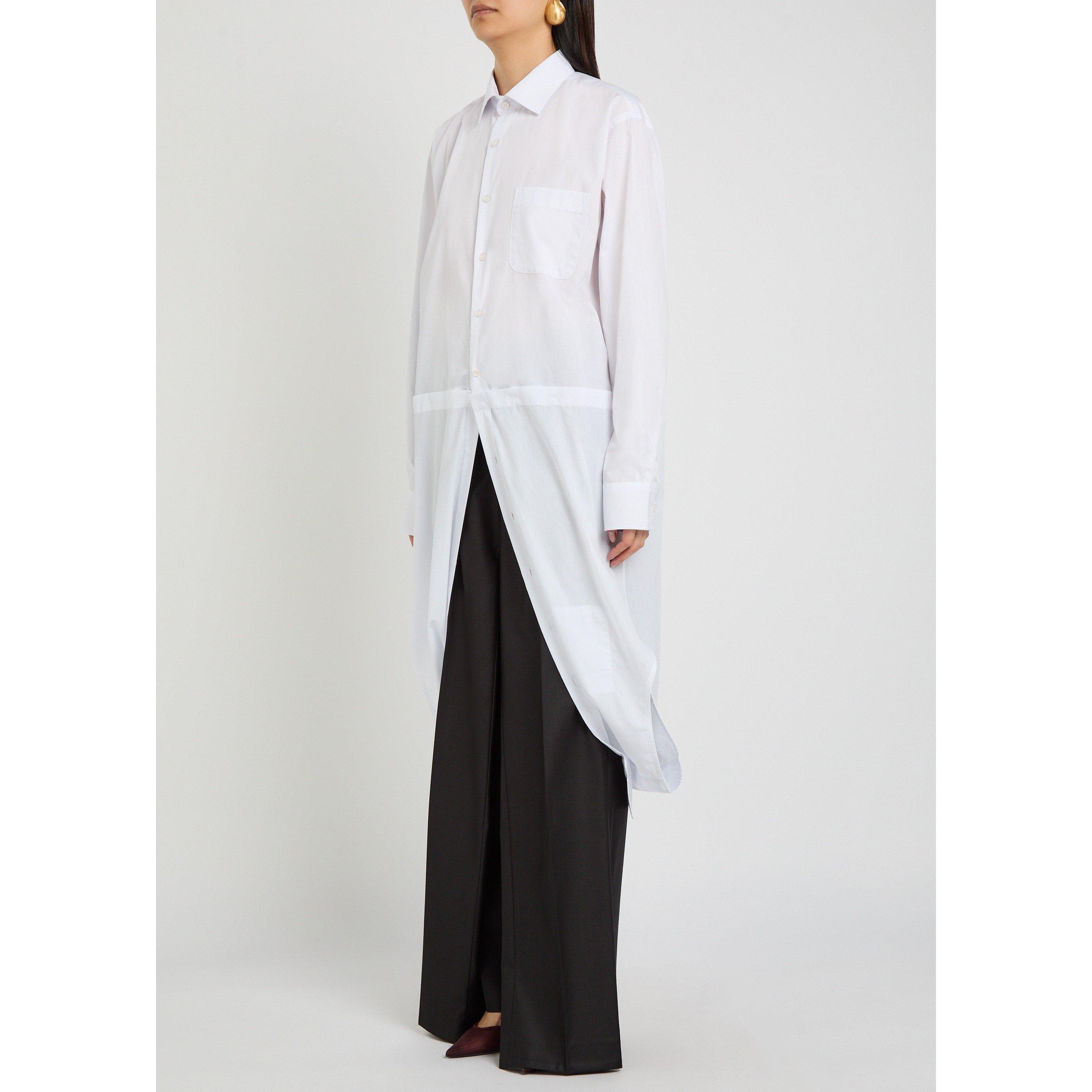 WHITE - BETTTER - Women's Upside Down Cotton Oversized-Fit Shirt-Dress - 2
