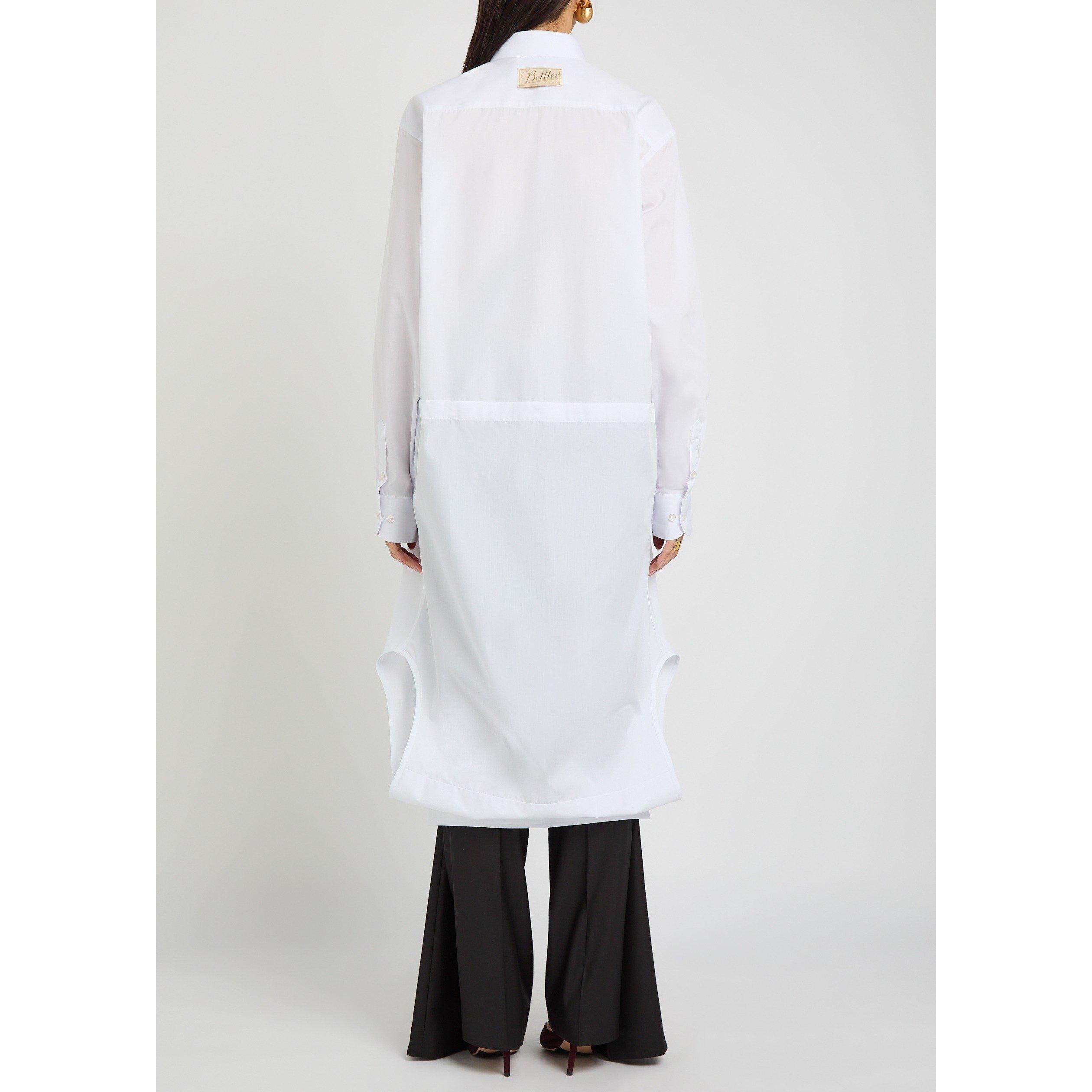 WHITE - BETTTER - Women's Upside Down Cotton Oversized-Fit Shirt-Dress - 3