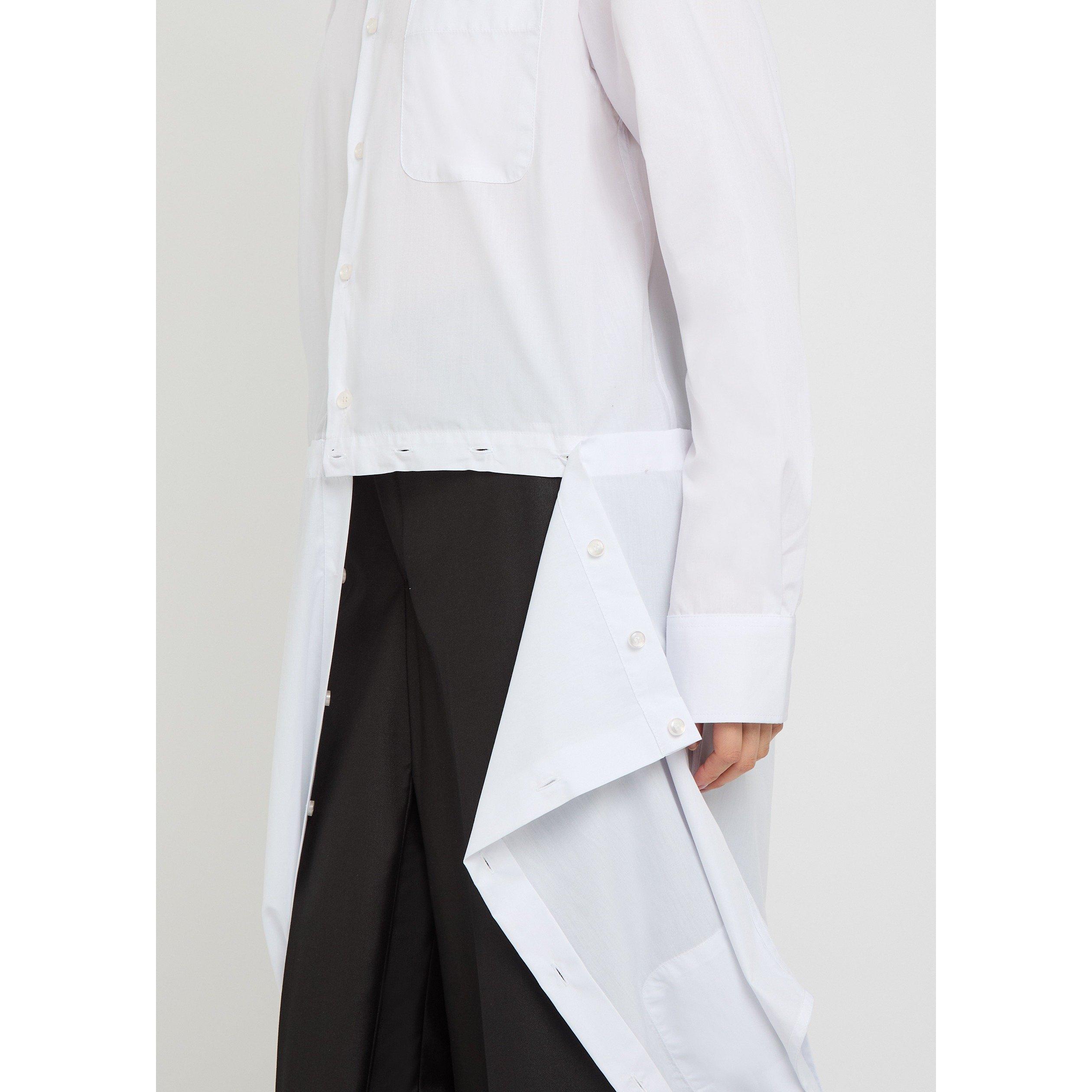 WHITE - BETTTER - Women's Upside Down Cotton Oversized-Fit Shirt-Dress - 4