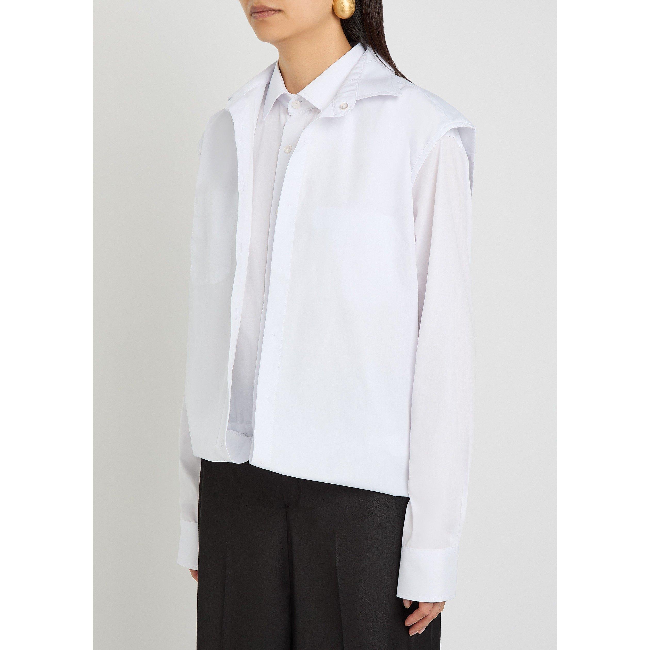 WHITE - BETTTER - Women's Upside Down Cotton Oversized-Fit Shirt-Dress - 5