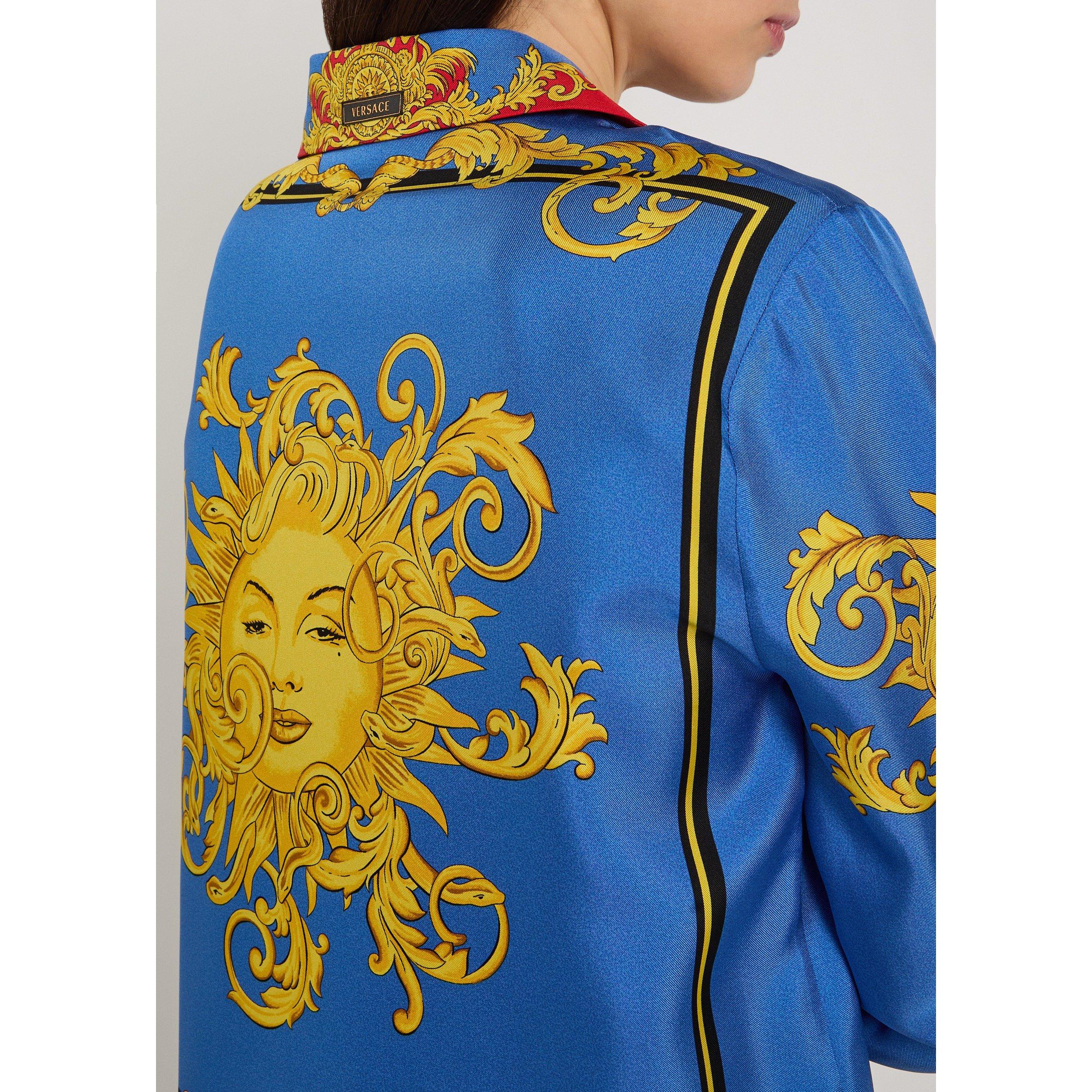 BLUE AND OTHER - Versace - INFORMAL SHIRT SILK TWILL PRIN - 4