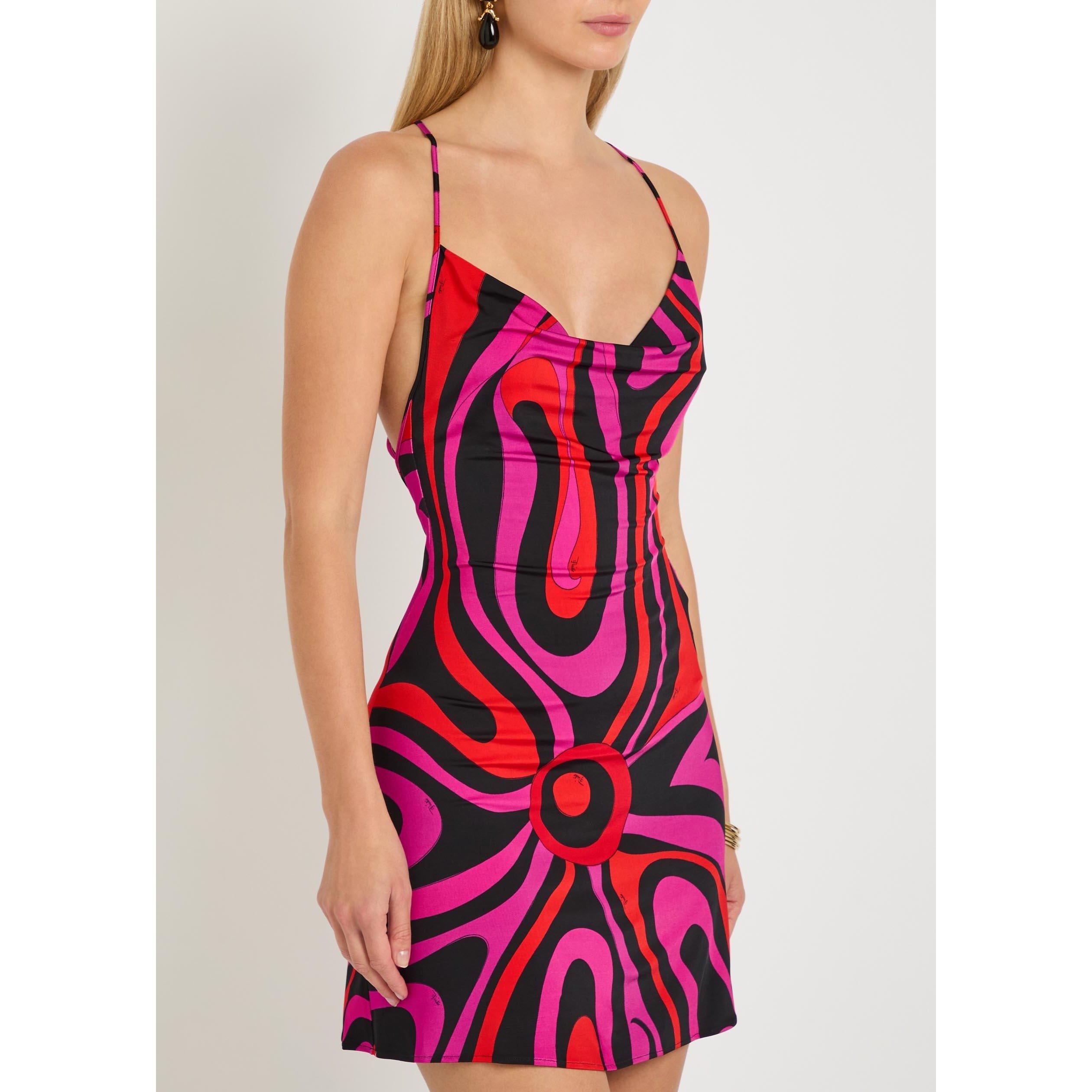 PINK AND OTHER - PUCCI - Women's Cowl Neck Viscose Mini Dress - 2