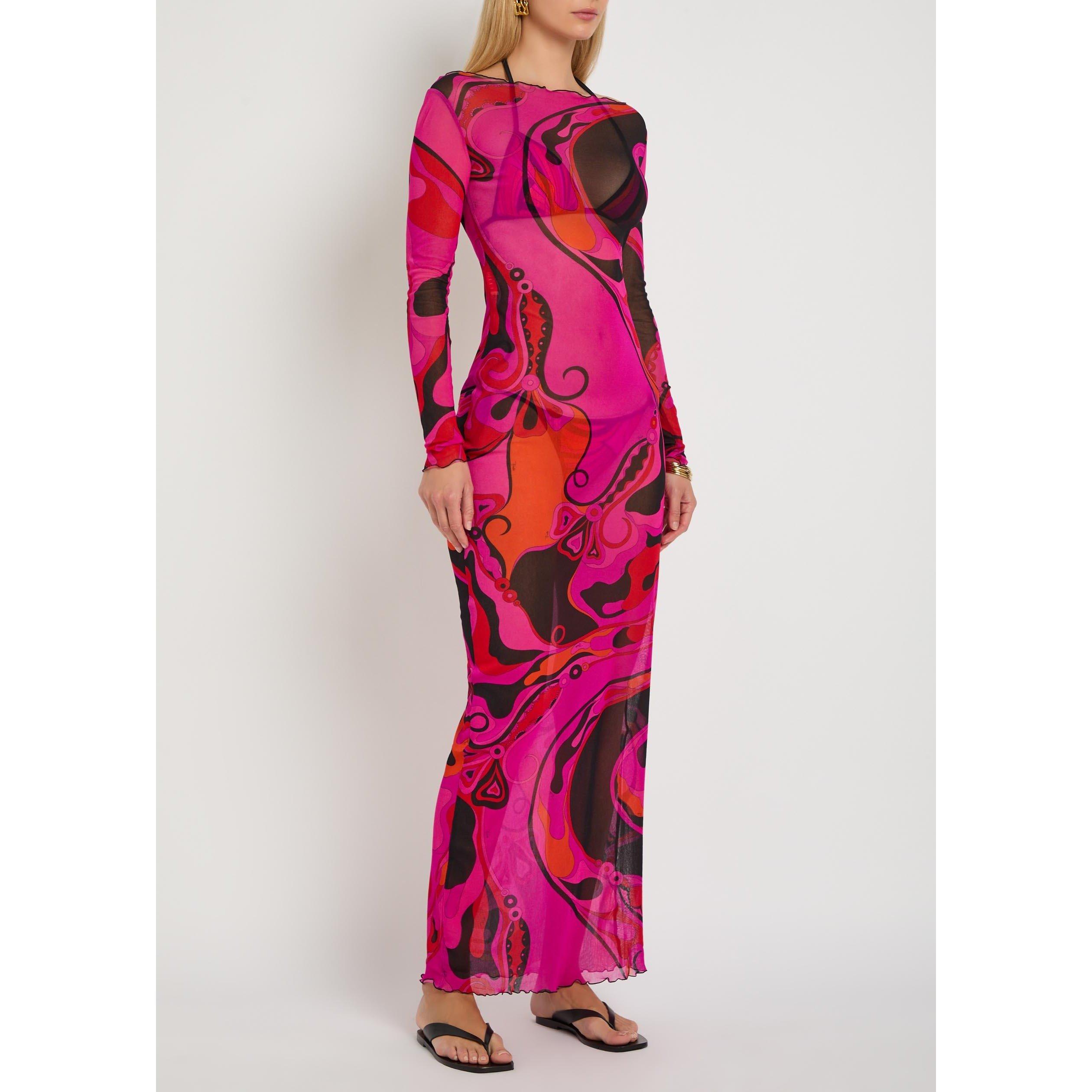 PINK AND OTHER - PUCCI - Women's Tulle Maxi Dress - 2