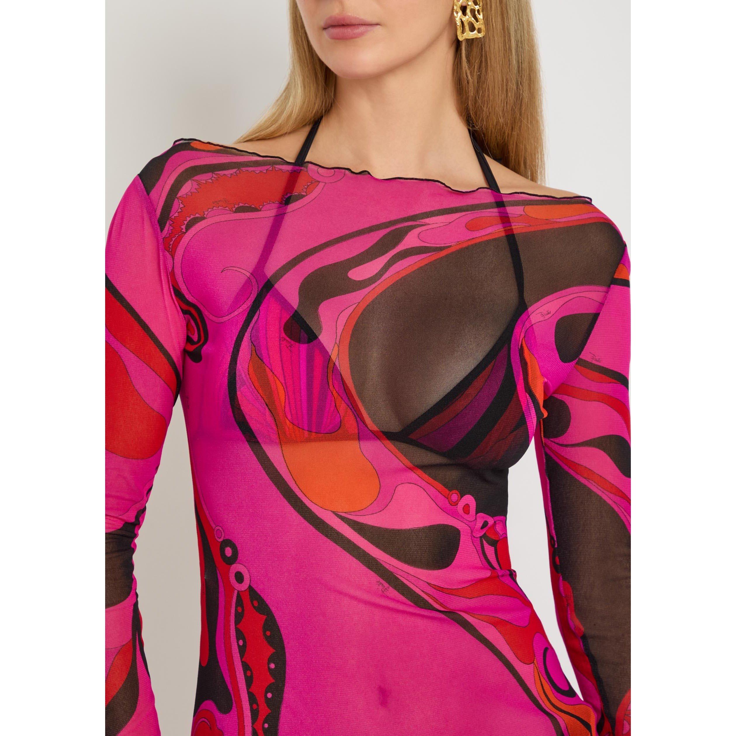 PINK AND OTHER - PUCCI - Women's Tulle Maxi Dress - 4