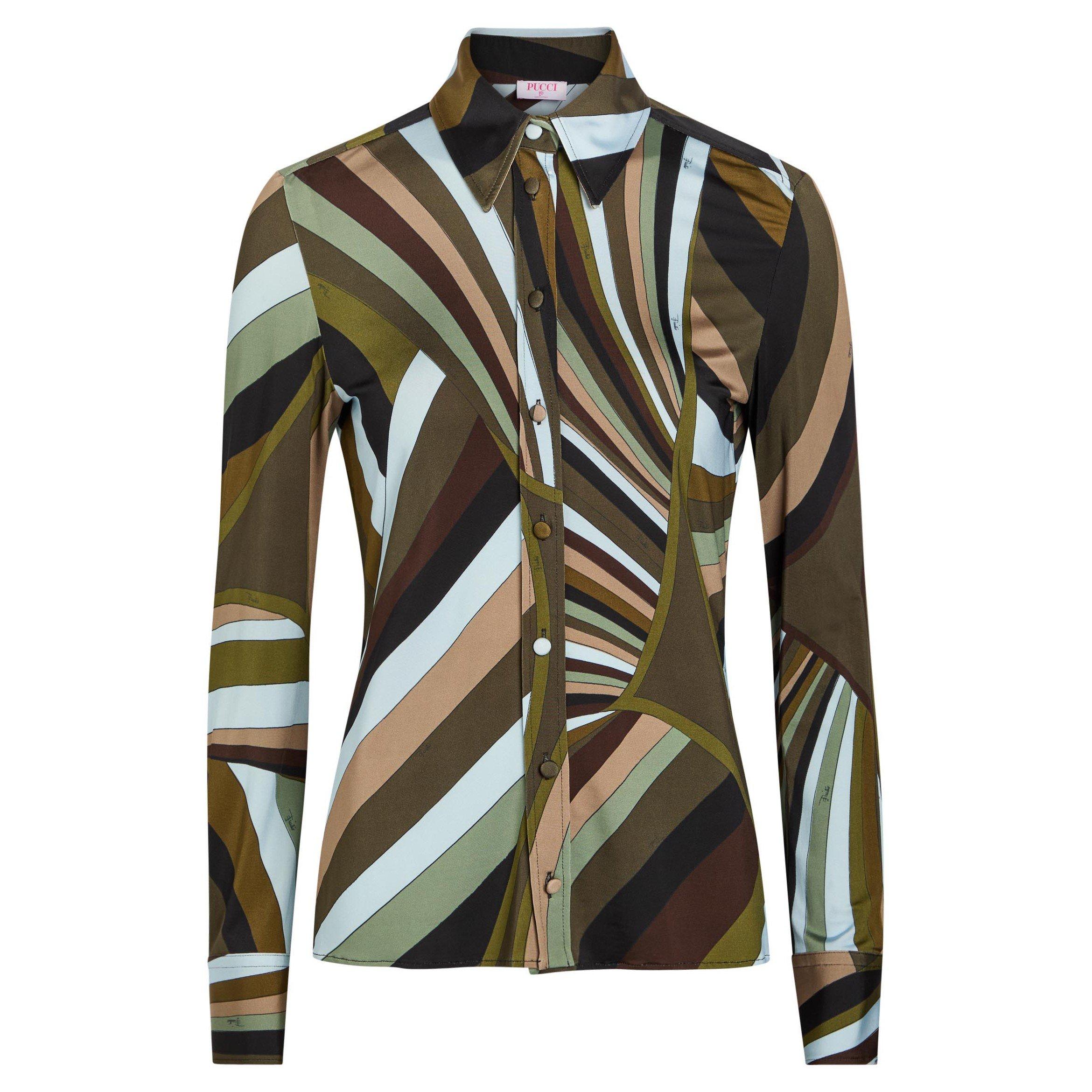 MULTICOLOURED - PUCCI - Women's Long-Sleeve Slim-Fit Patterned Shirt - 1
