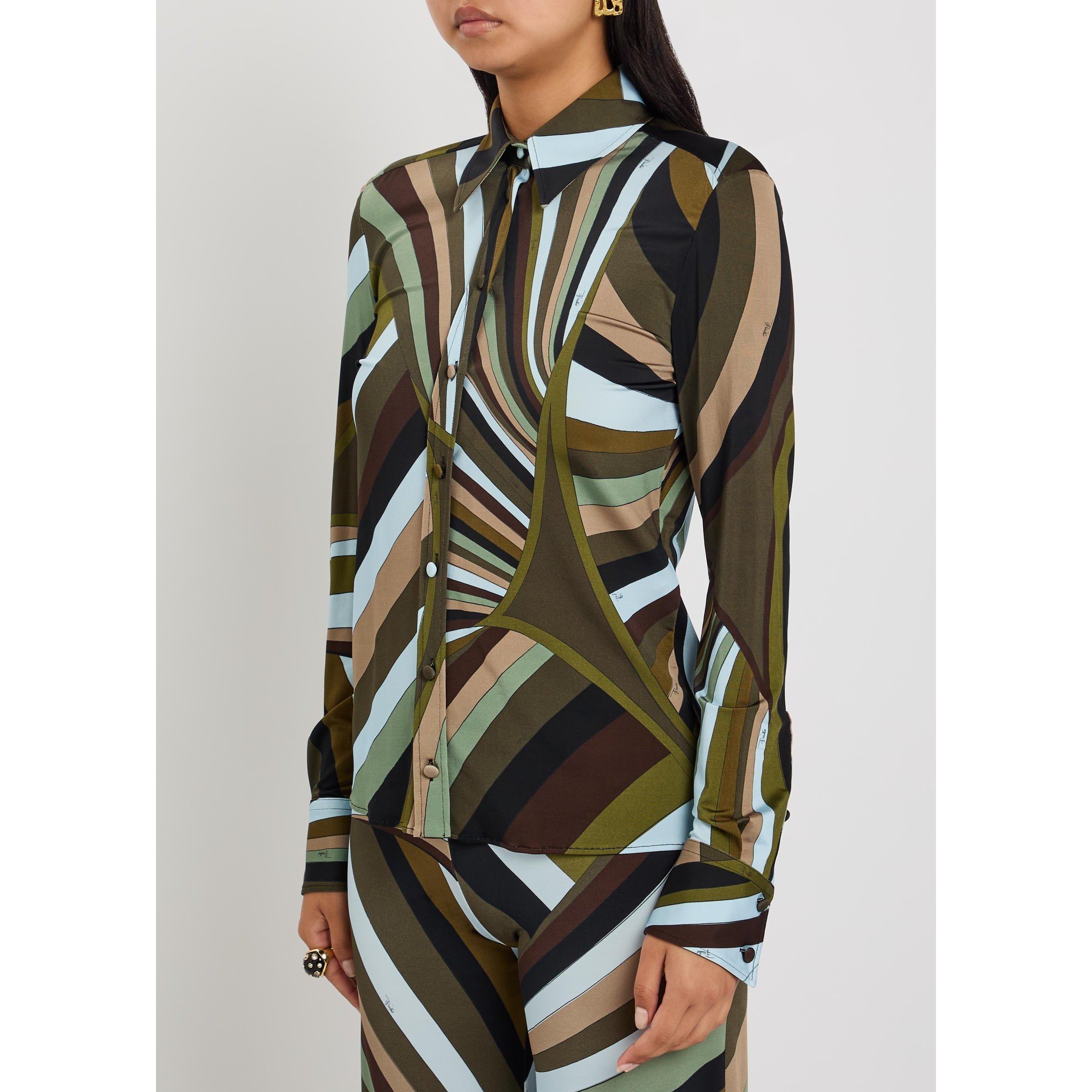 MULTICOLOURED - PUCCI - Women's Long-Sleeve Slim-Fit Patterned Shirt - 2