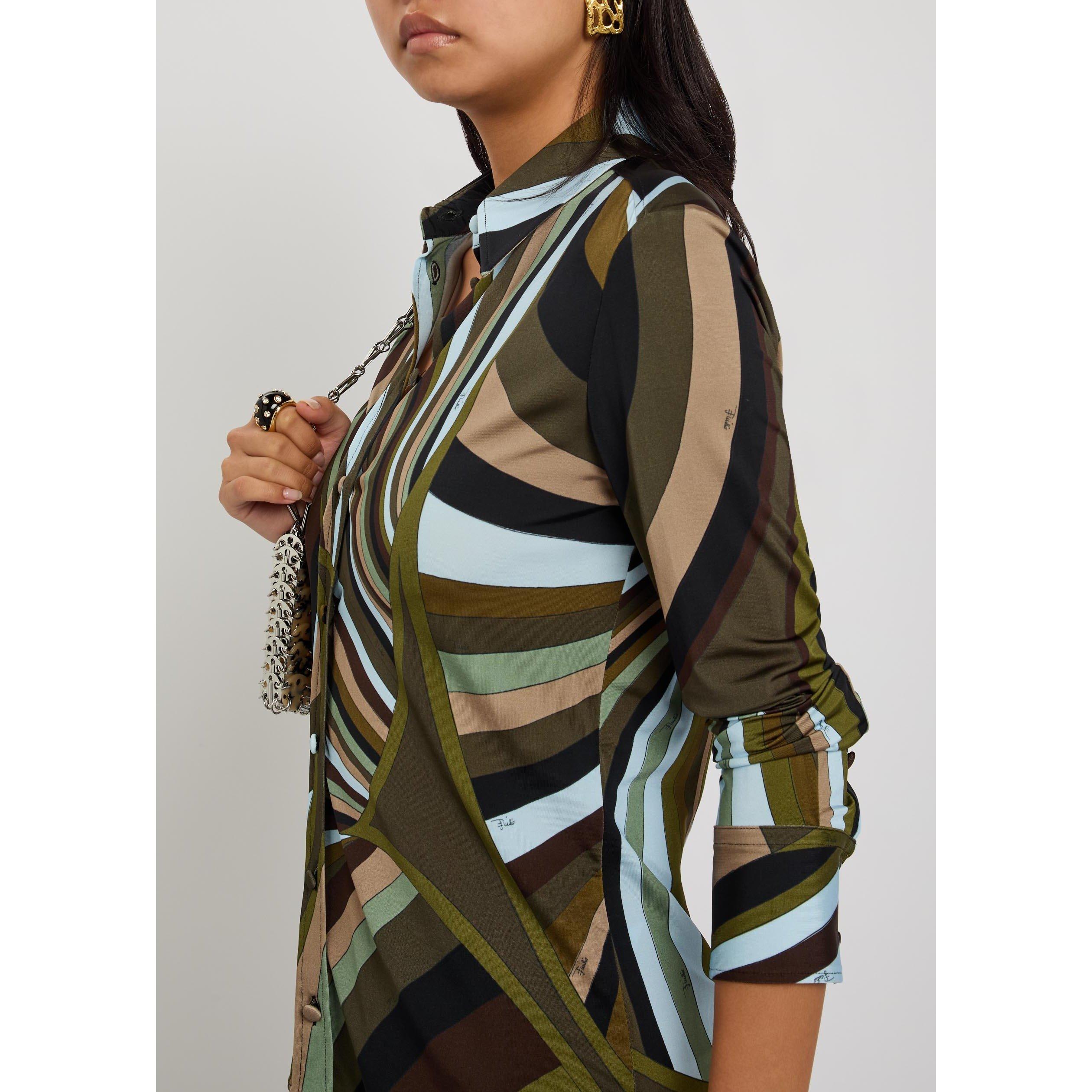 MULTICOLOURED - PUCCI - Women's Long-Sleeve Slim-Fit Patterned Shirt - 4