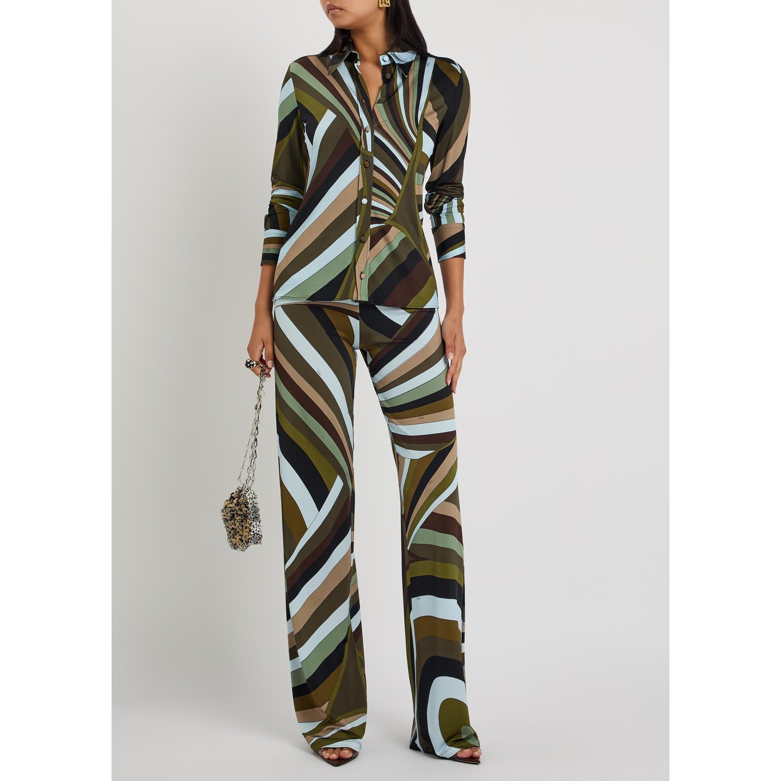 MULTICOLOURED - PUCCI - Women's Long-Sleeve Slim-Fit Patterned Shirt - 5