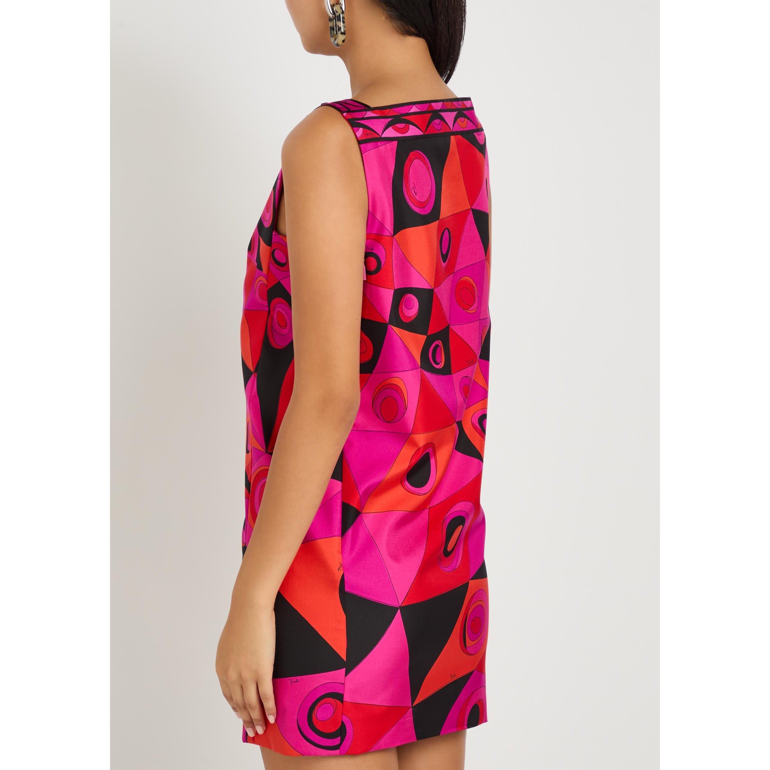 PINK AND OTHER - PUCCI - Women's Silk Twill Slim-Fit Mini Dress - 3